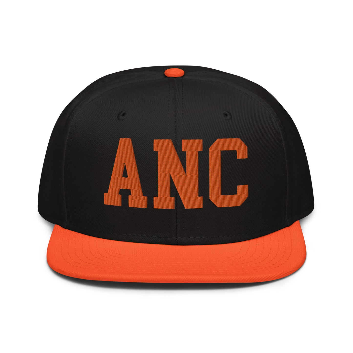 College-Style Wool-Blend Snapback Hat • Orange • ANC Anchorage • YHM Designs - Image 07