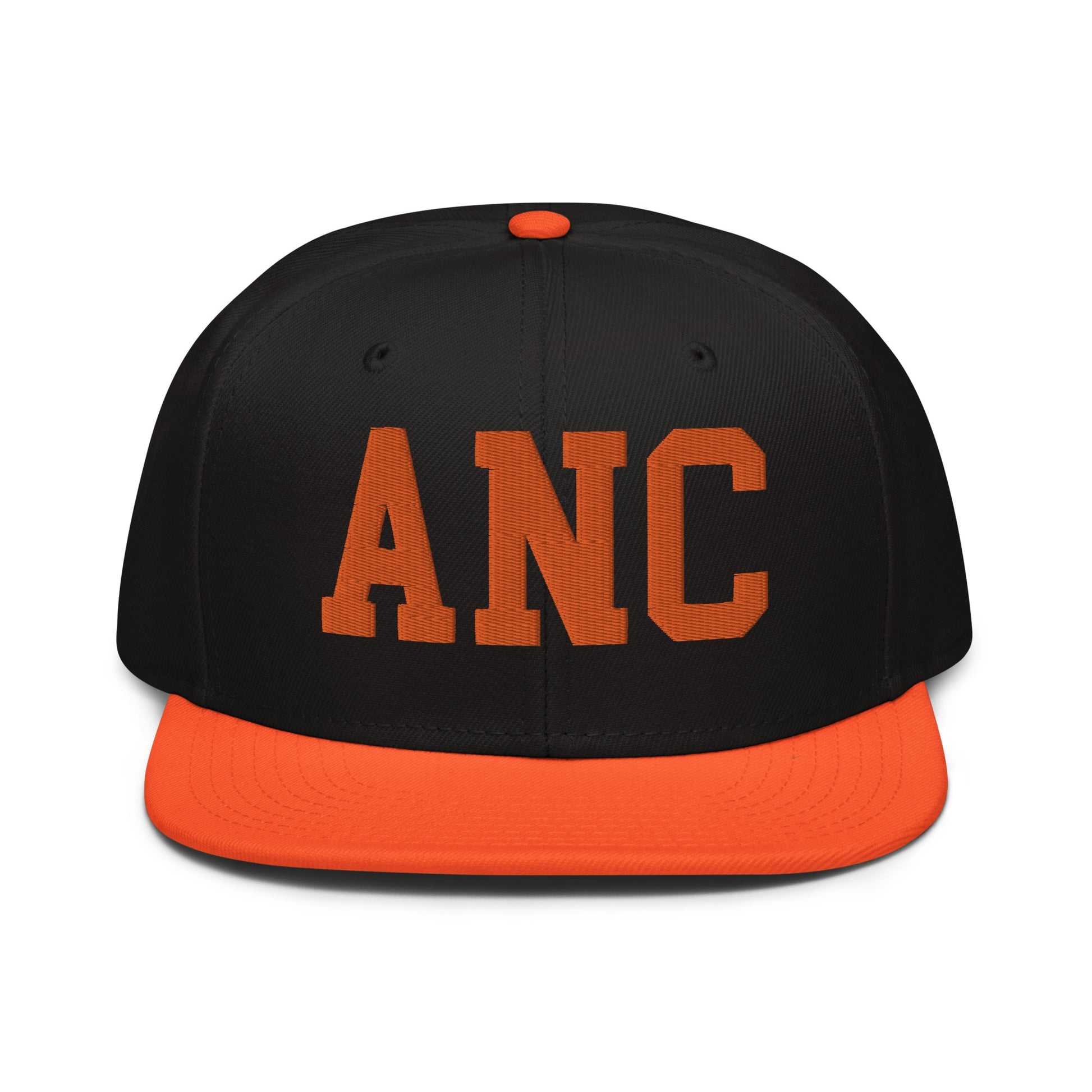 College-Style Wool-Blend Snapback Hat • Orange • ANC Anchorage • YHM Designs - Image 07