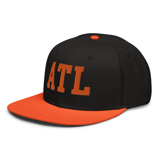 College-Style Wool-Blend Snapback Hat • Orange • ATL Atlanta • YHM Designs - Image 01