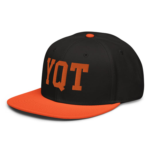 College-Style Wool-Blend Snapback Hat • Orange • YQT Thunder Bay • YHM Designs - Image 01