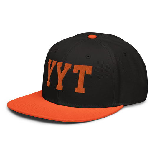 College-Style Wool-Blend Snapback Hat • Orange • YYT St. John's • YHM Designs - Image 01