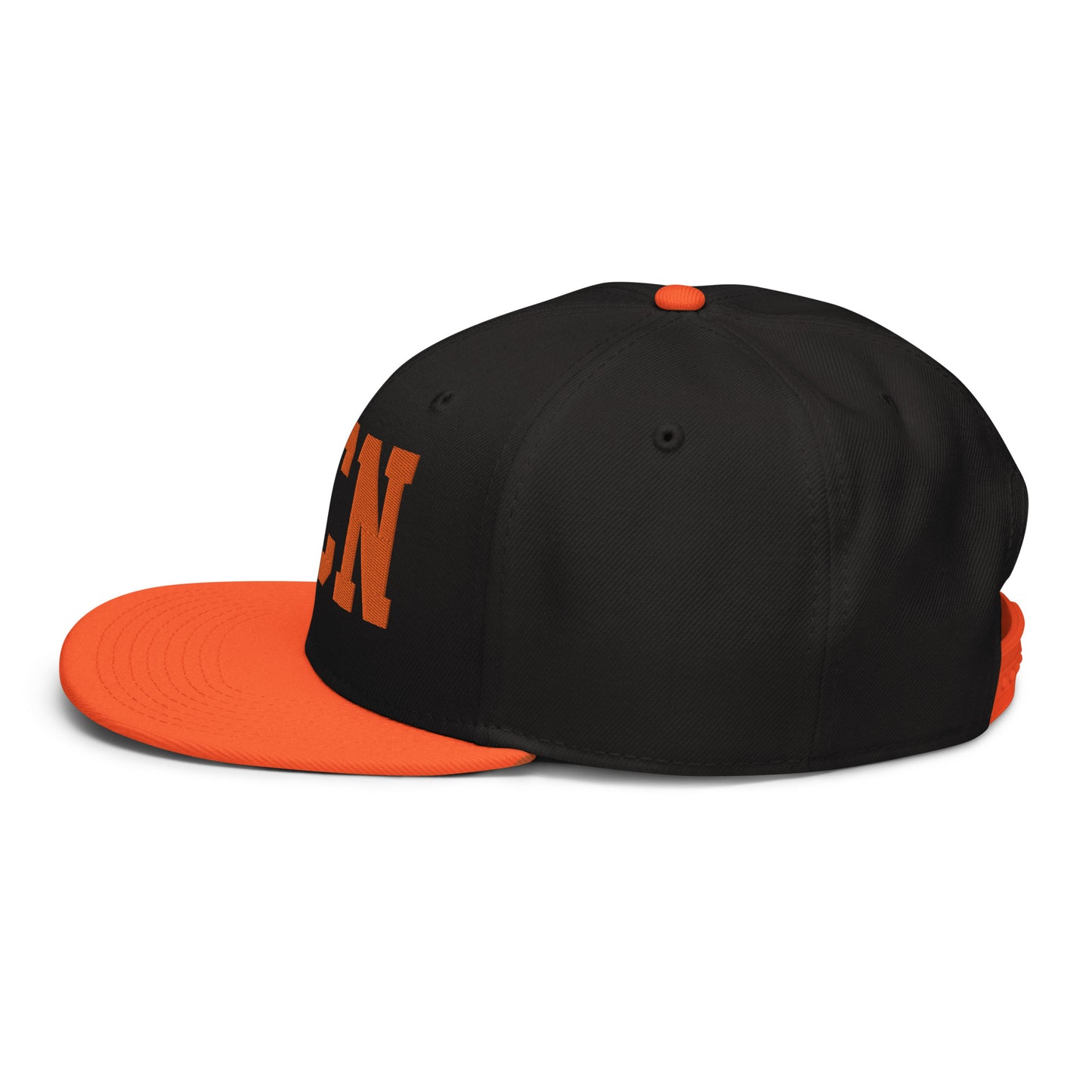 College-Style Wool-Blend Snapback Hat • Orange • BCN Barcelona • YHM Designs - Image 09