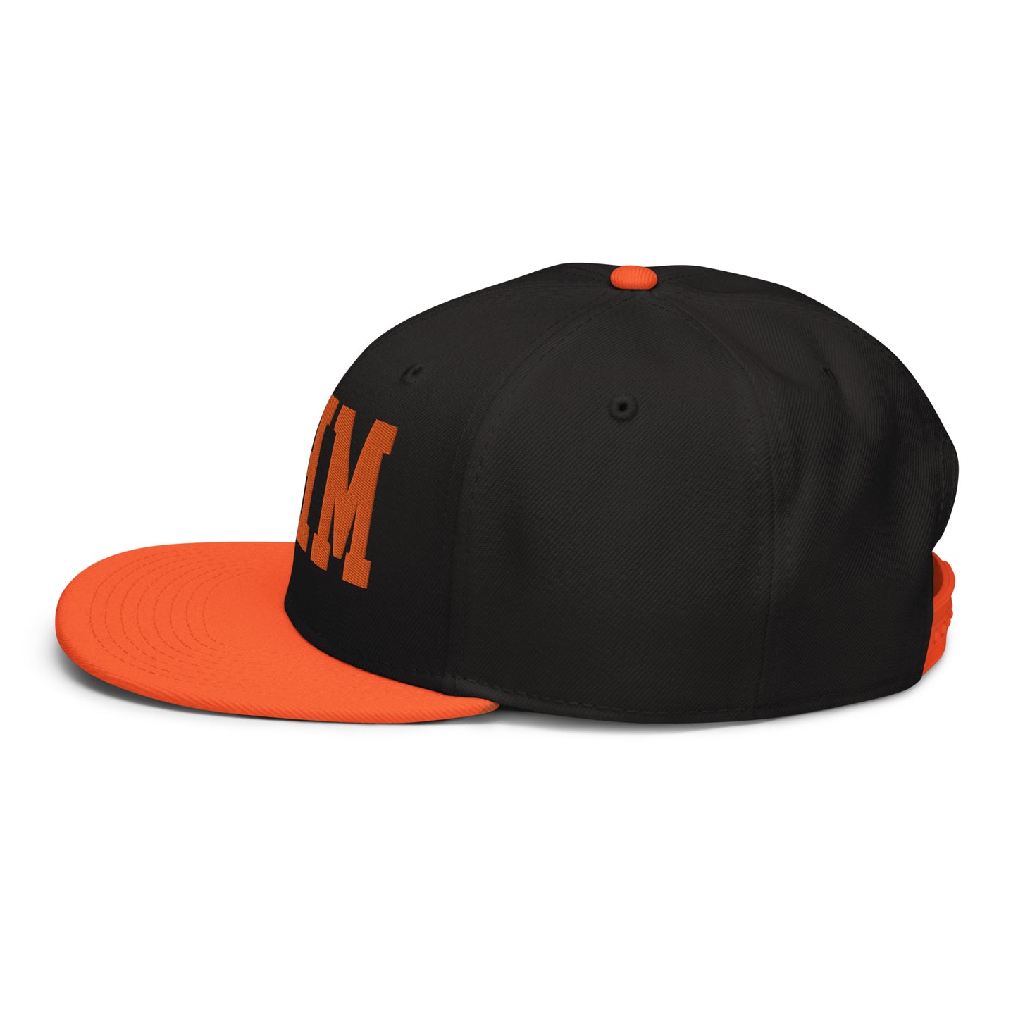 College-Style Wool-Blend Snapback Hat • Orange • BHM Birmingham • YHM Designs - Image 09