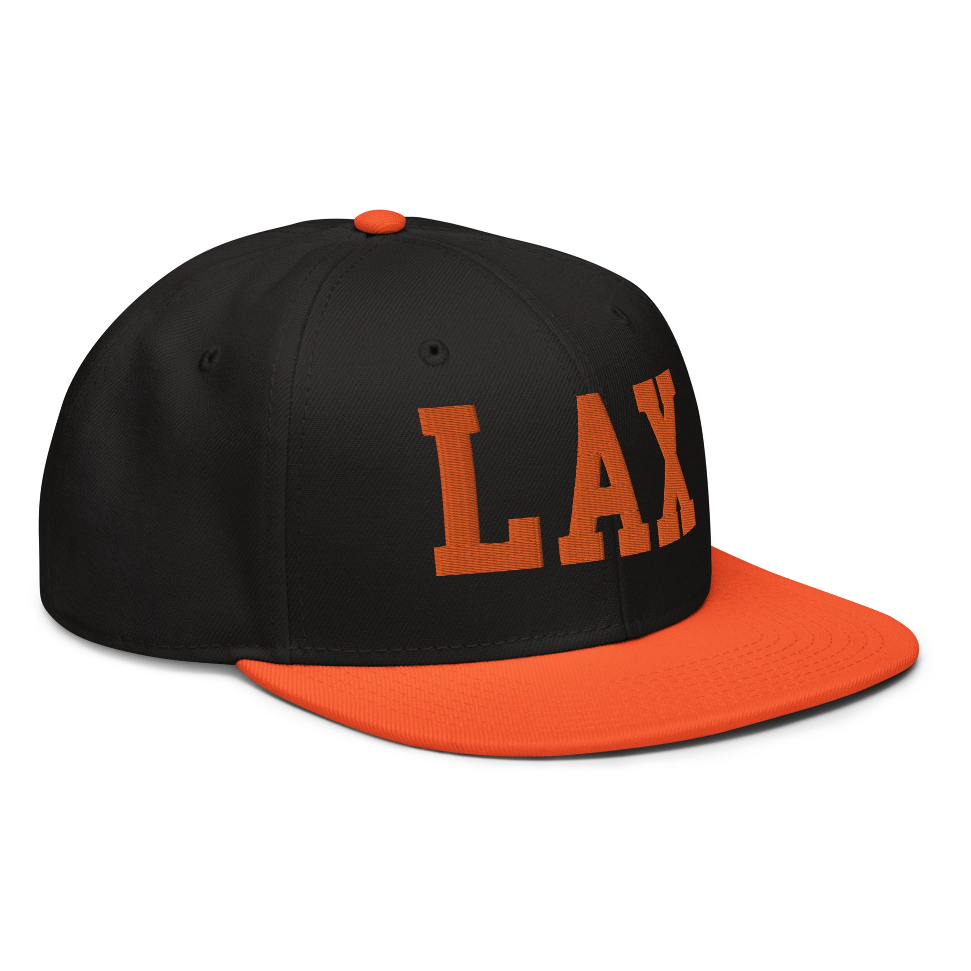 College-Style Wool-Blend Snapback Hat • Orange • LAX Los Angeles • YHM Designs - Image 10