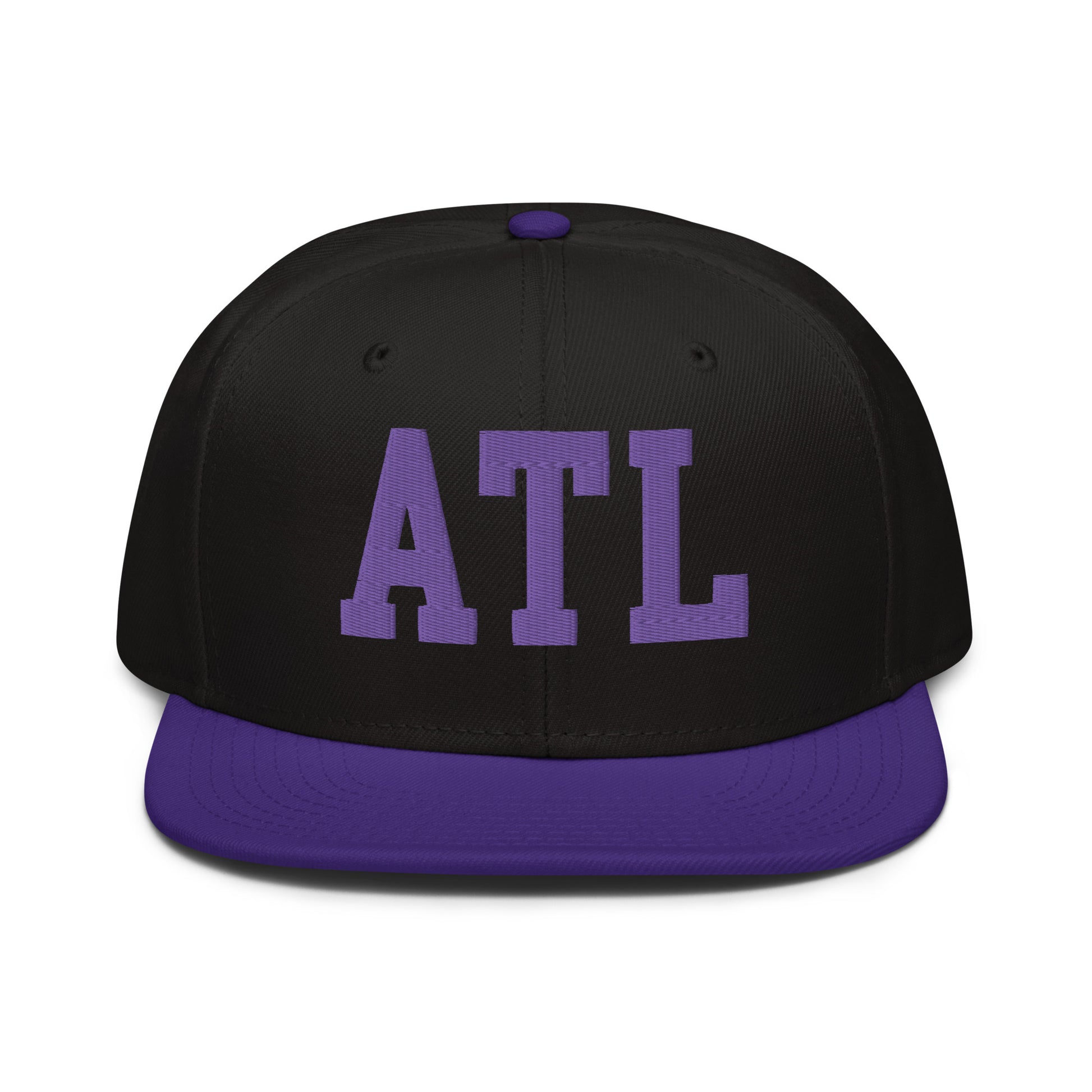 College-Style Wool-Blend Snapback Hat • Purple • ATL Atlanta • YHM Designs - Image 07