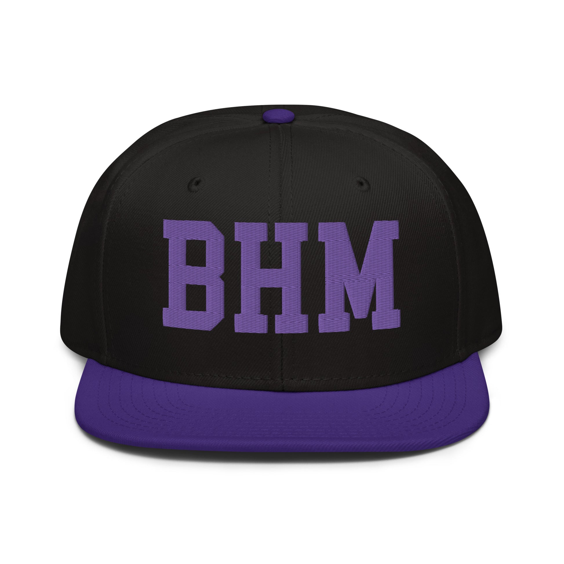 College-Style Wool-Blend Snapback Hat • Purple • BHM Birmingham • YHM Designs - Image 07