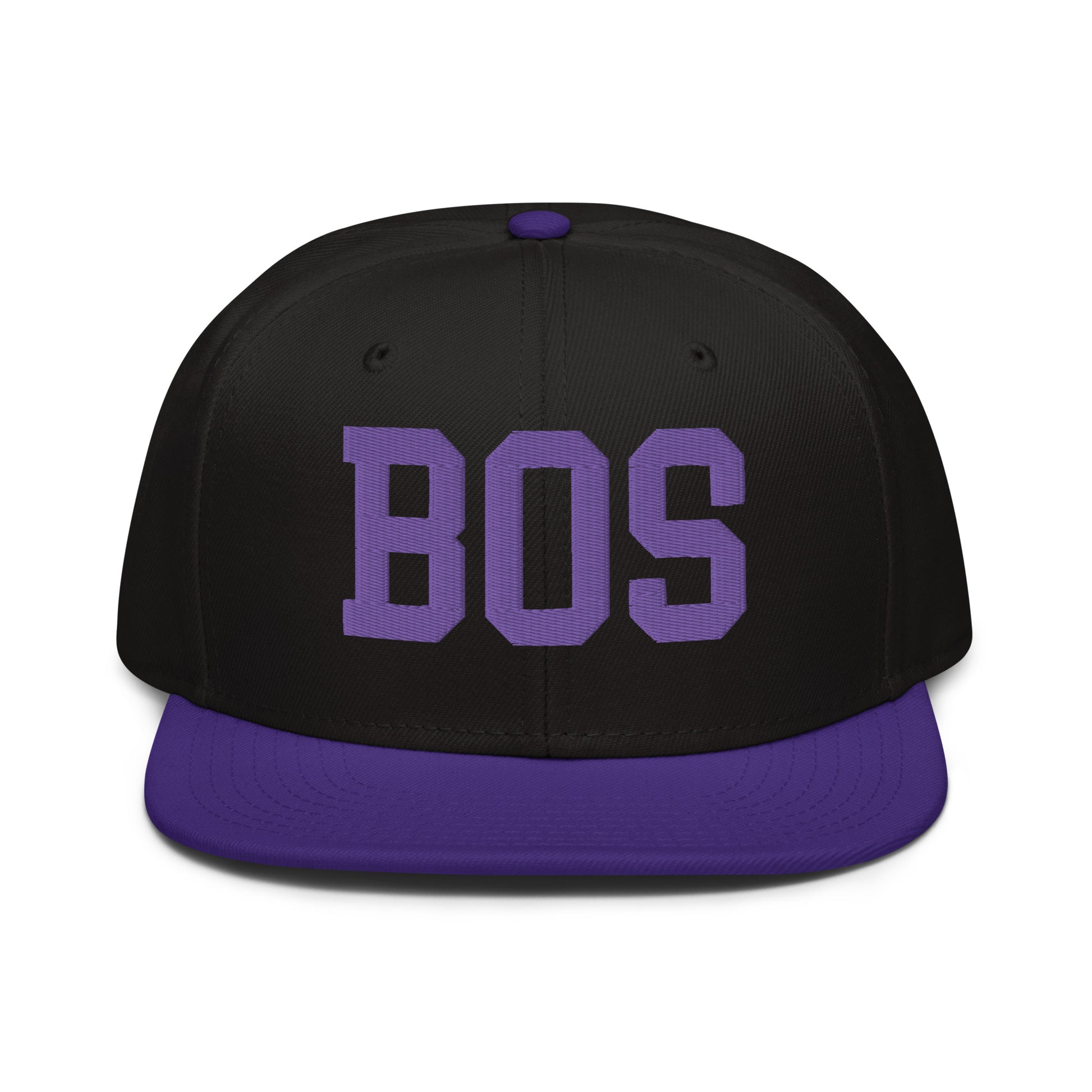College-Style Wool-Blend Snapback Hat • Purple • BOS Boston • YHM Designs - Image 07