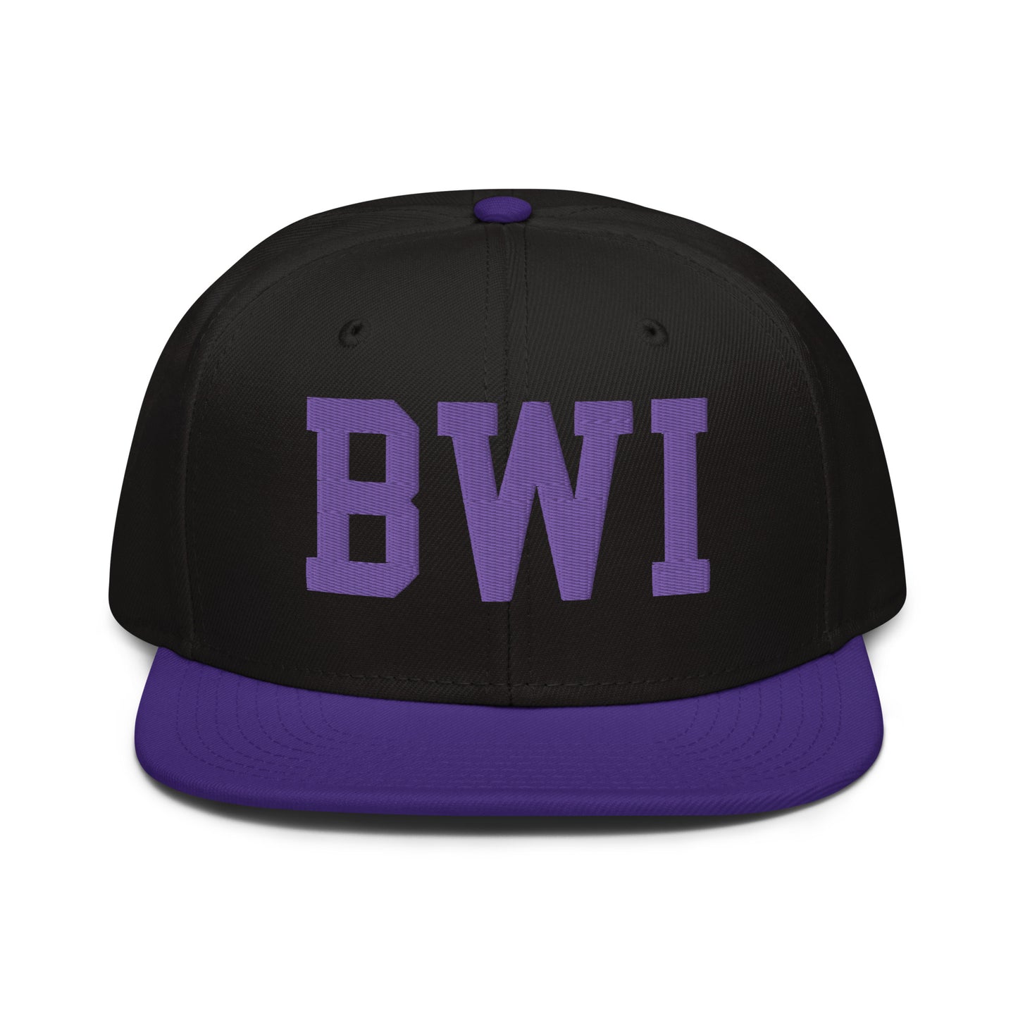 College-Style Wool-Blend Snapback Hat • Purple • BWI Baltimore • YHM Designs - Image 07