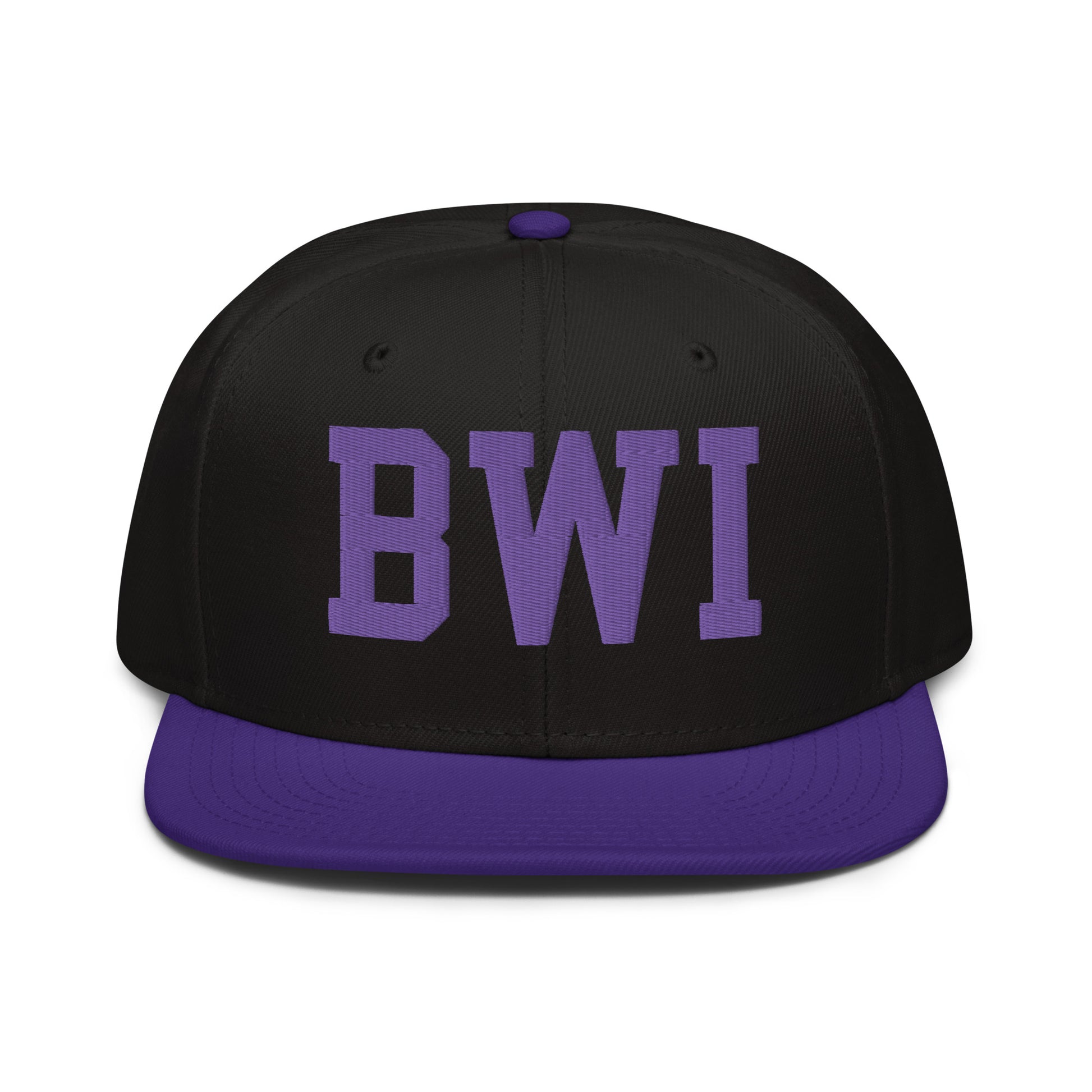 College-Style Wool-Blend Snapback Hat • Purple • BWI Baltimore • YHM Designs - Image 07