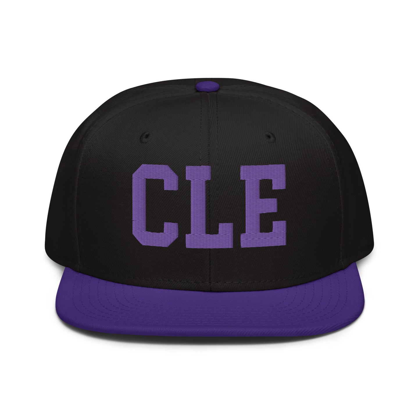 College-Style Wool-Blend Snapback Hat • Purple • CLE Cleveland • YHM Designs - Image 07