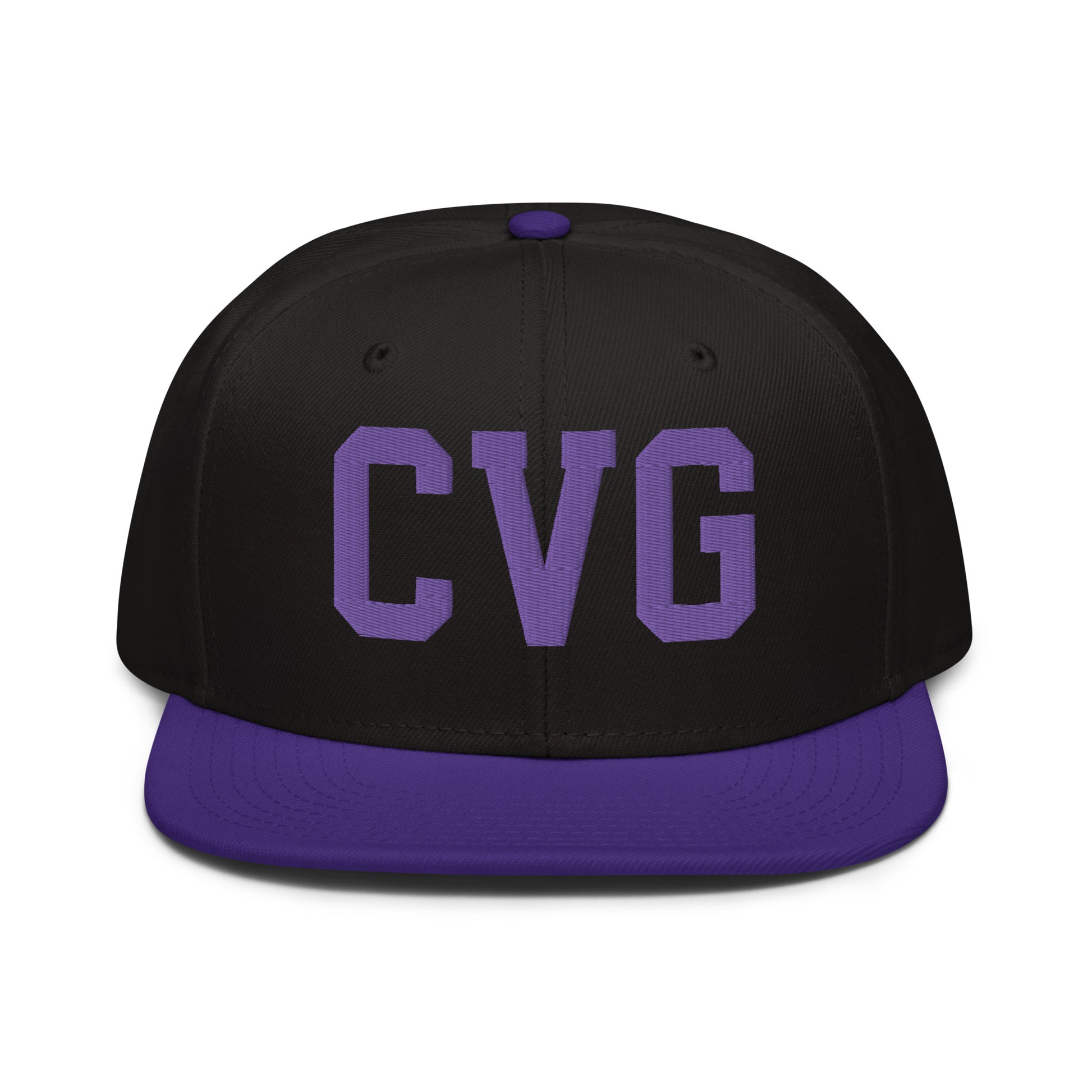 College-Style Wool-Blend Snapback Hat • Purple • CVG Cincinnati • YHM Designs - Image 07
