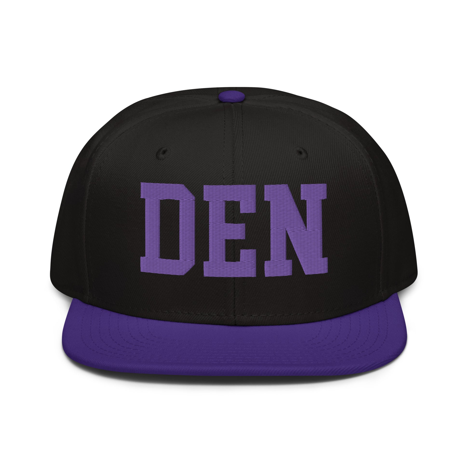 College-Style Wool-Blend Snapback Hat • Purple • DEN Denver • YHM Designs - Image 07