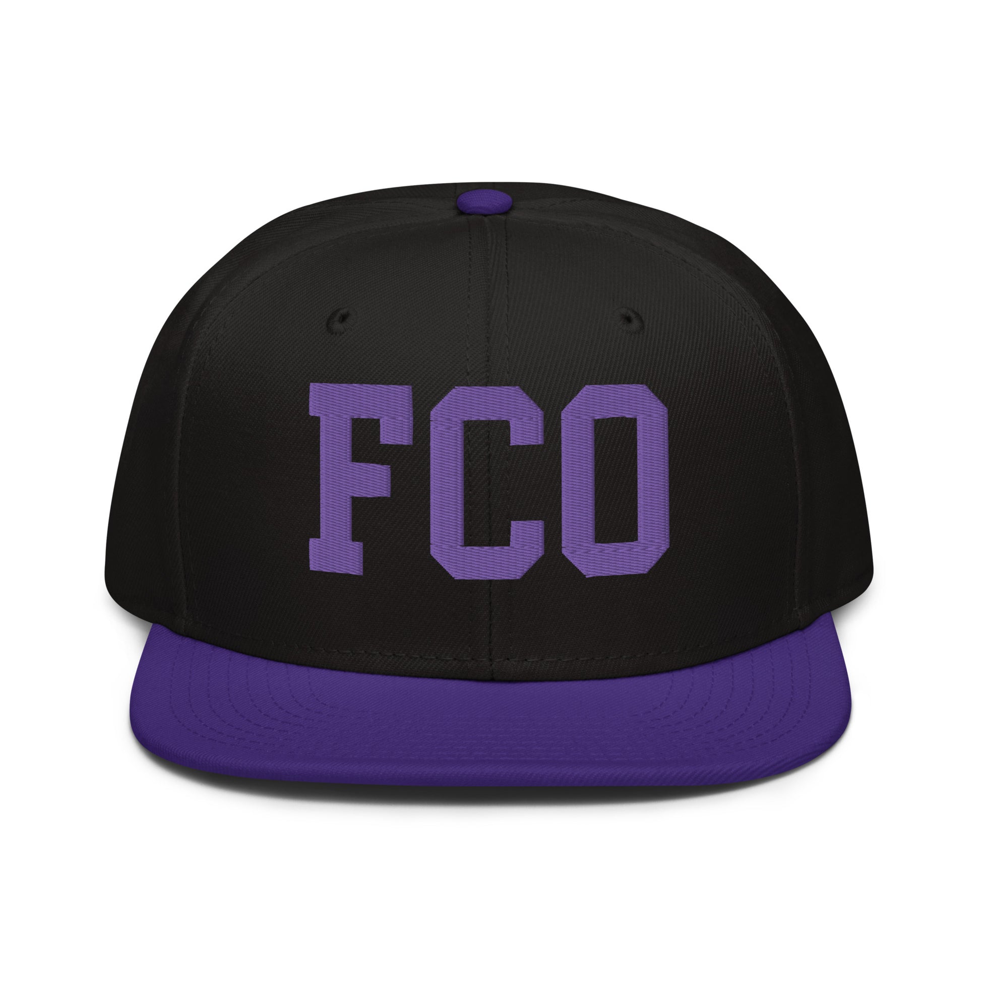 College-Style Wool-Blend Snapback Hat • Purple • FCO Rome • YHM Designs - Image 07