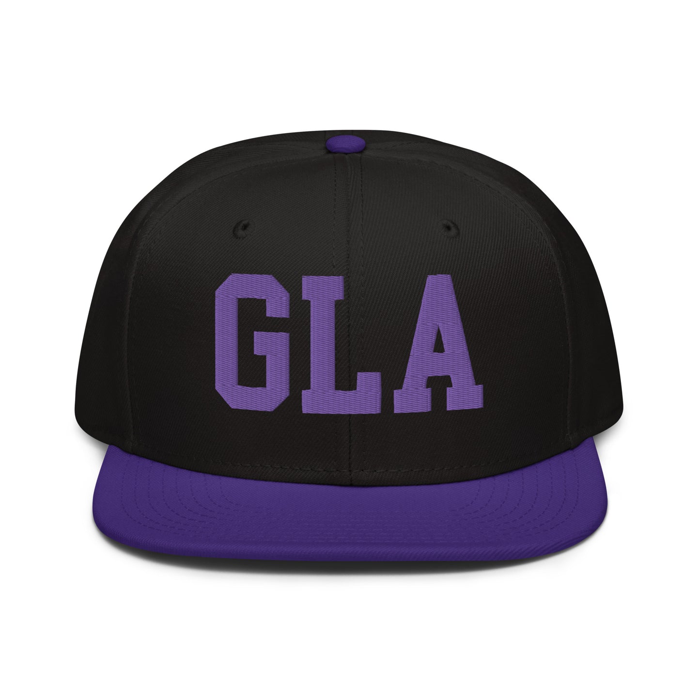 College-Style Wool-Blend Snapback Hat • Purple • GLA Glasgow • YHM Designs - Image 07