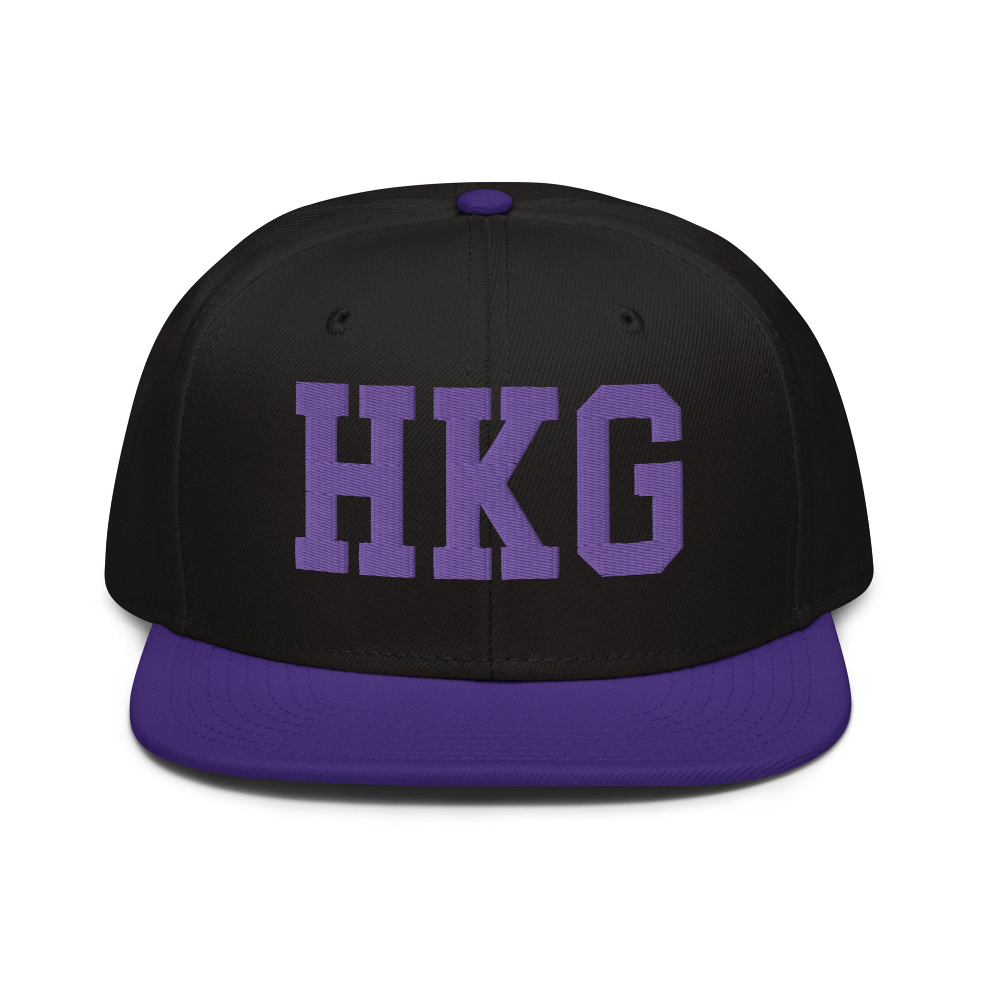 College-Style Wool-Blend Snapback Hat • Purple • HKG Hong Kong • YHM Designs - Image 07