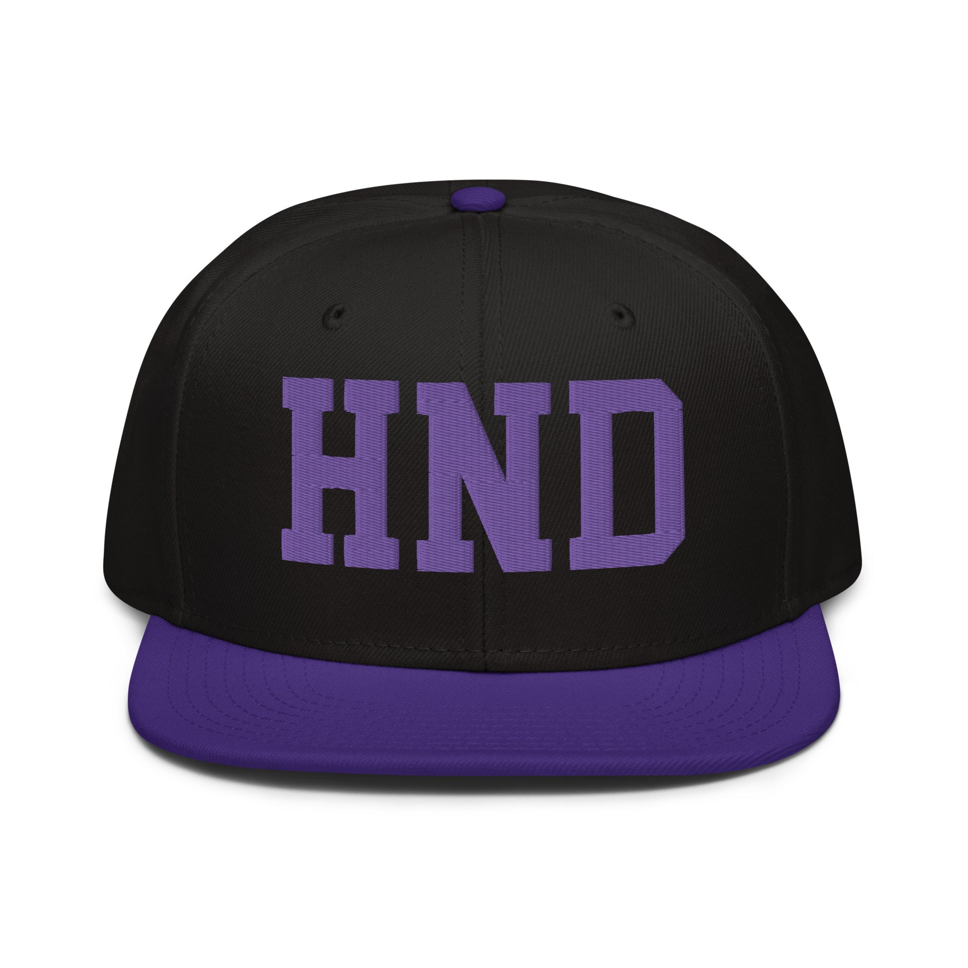 College-Style Wool-Blend Snapback Hat • Purple • HND Tokyo • YHM Designs - Image 07