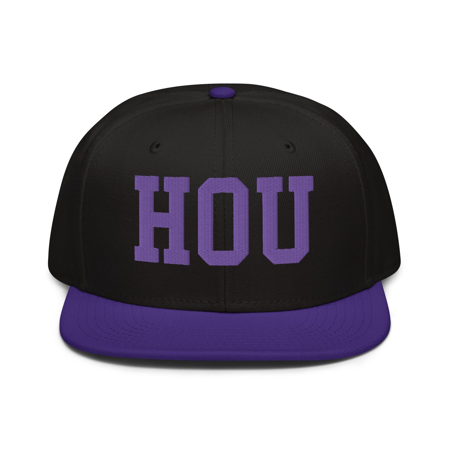 College-Style Wool-Blend Snapback Hat • Purple • HOU Houston • YHM Designs - Image 07