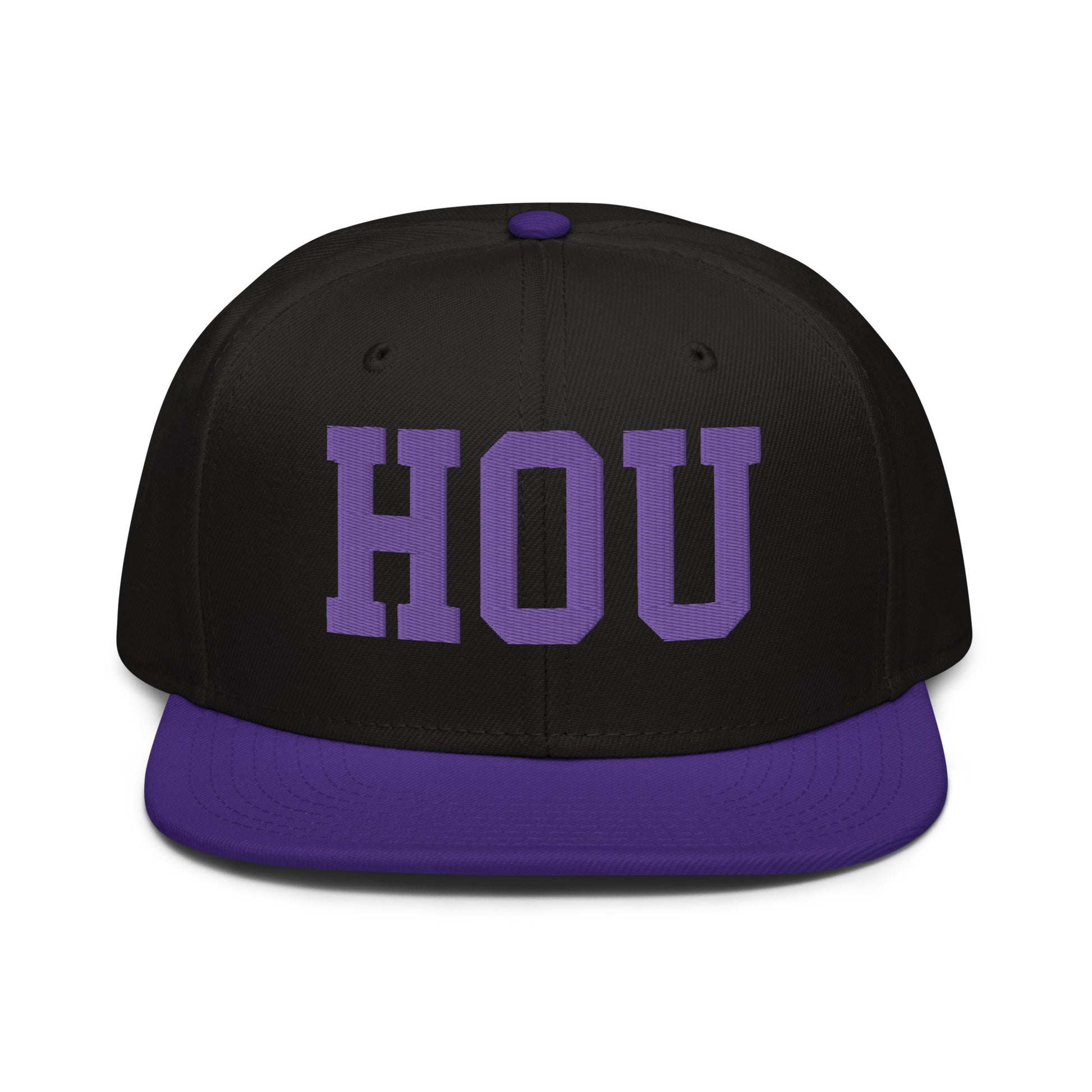 College-Style Wool-Blend Snapback Hat • Purple • HOU Houston • YHM Designs - Image 07