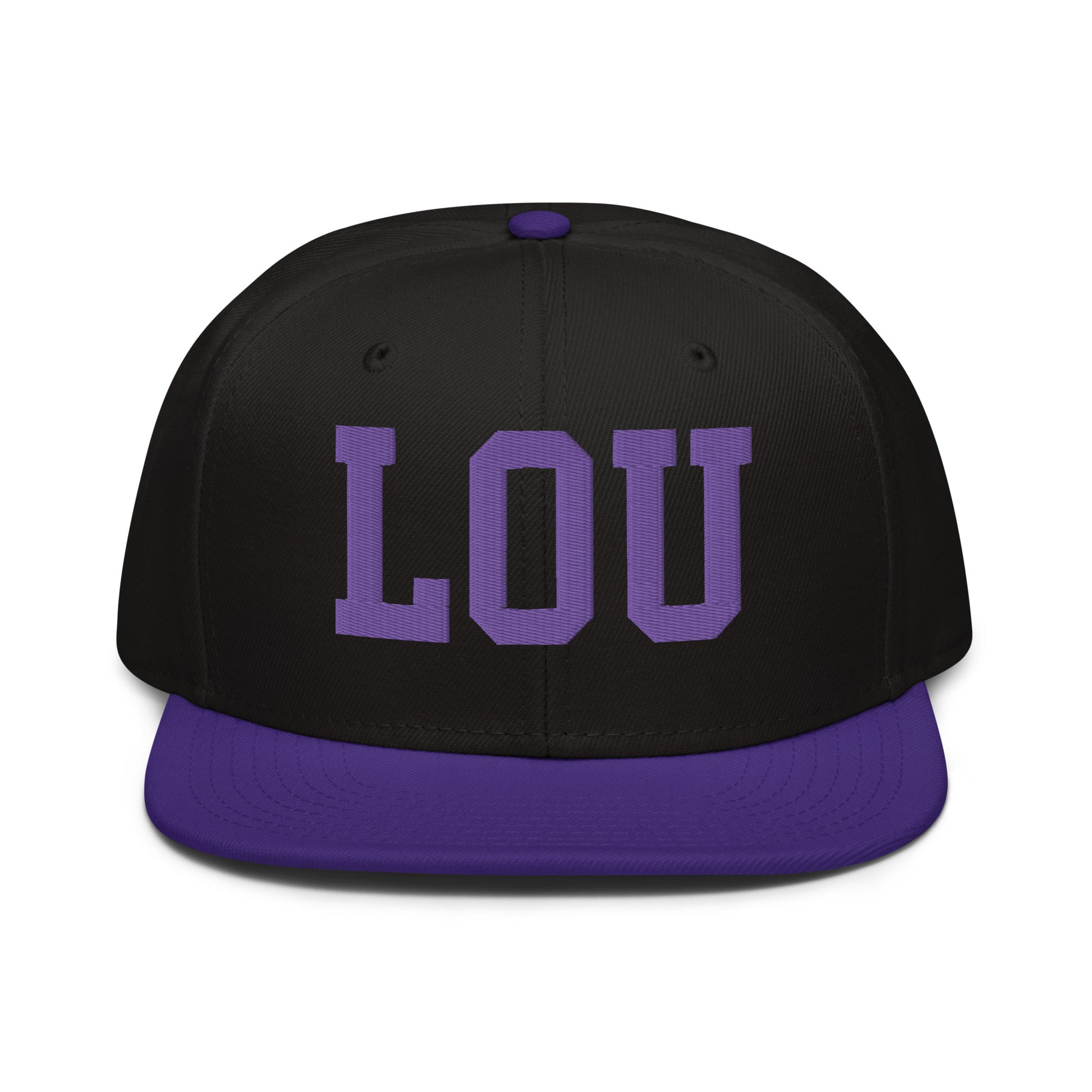 College-Style Wool-Blend Snapback Hat • Purple • LOU Louisville • YHM Designs - Image 07