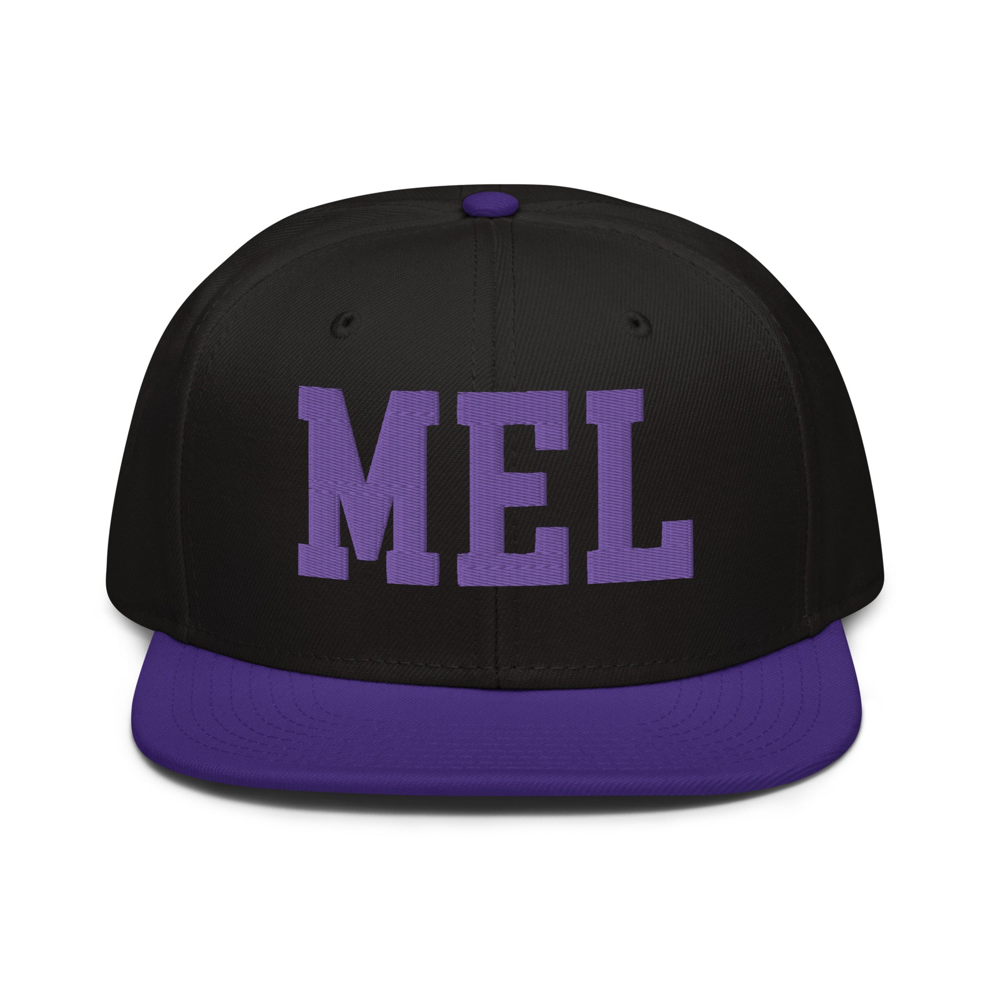 College-Style Wool-Blend Snapback Hat • Purple • MEL Melbourne • YHM Designs - Image 07