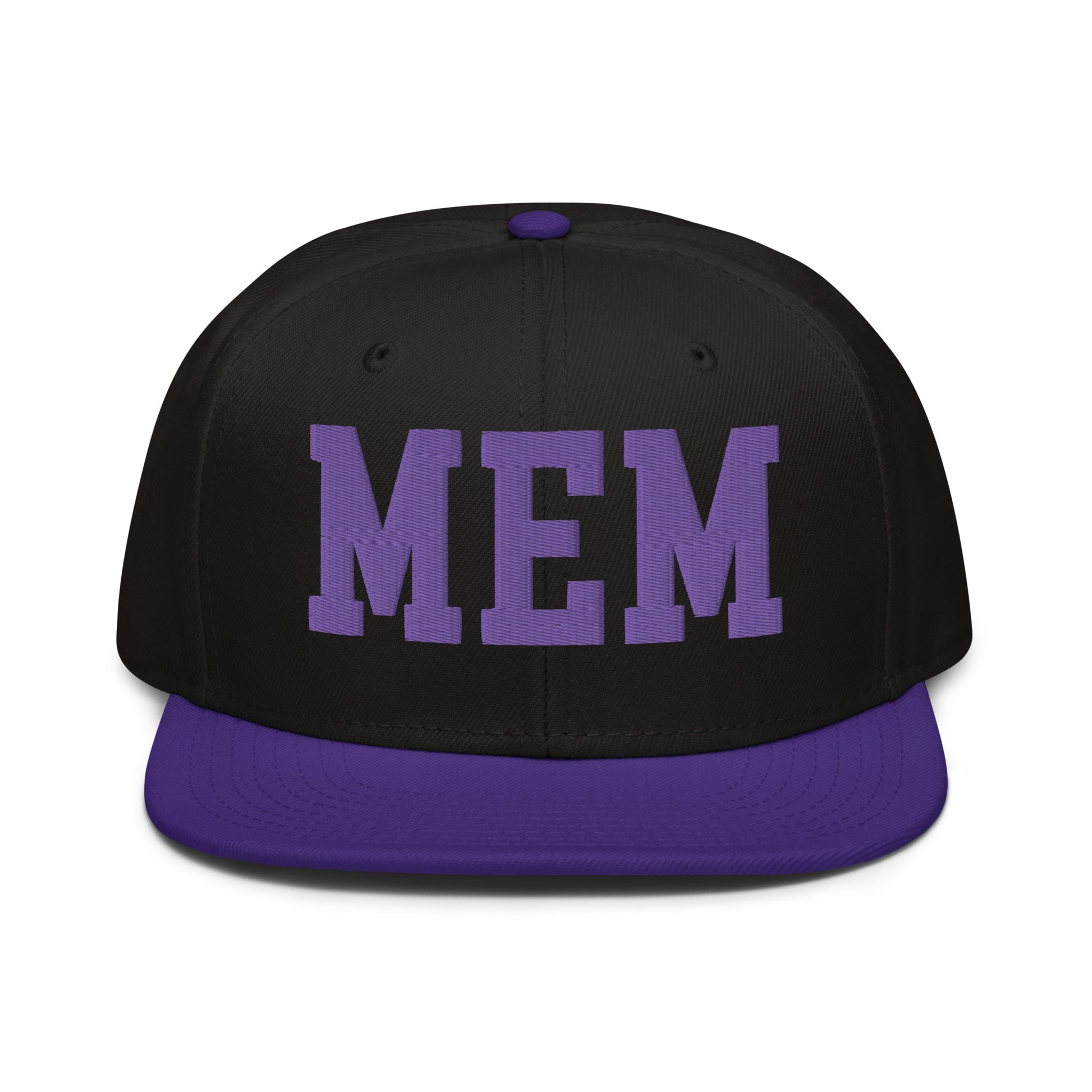 College-Style Wool-Blend Snapback Hat • Purple • MEM Memphis • YHM Designs - Image 07
