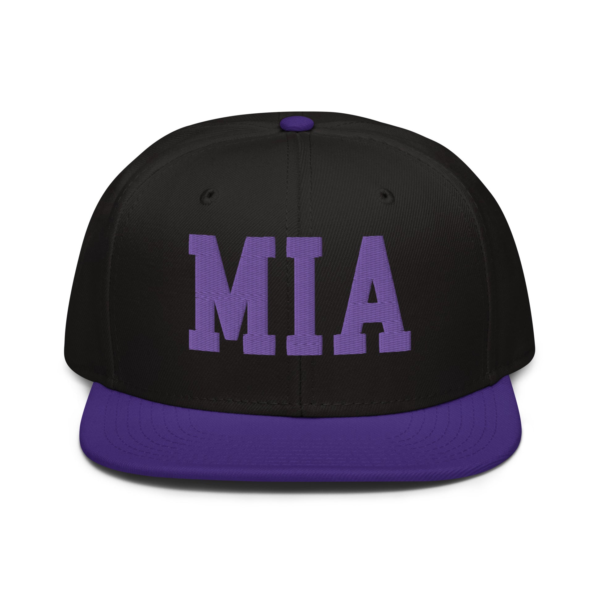 College-Style Wool-Blend Snapback Hat • Purple • MIA Miami • YHM Designs - Image 07