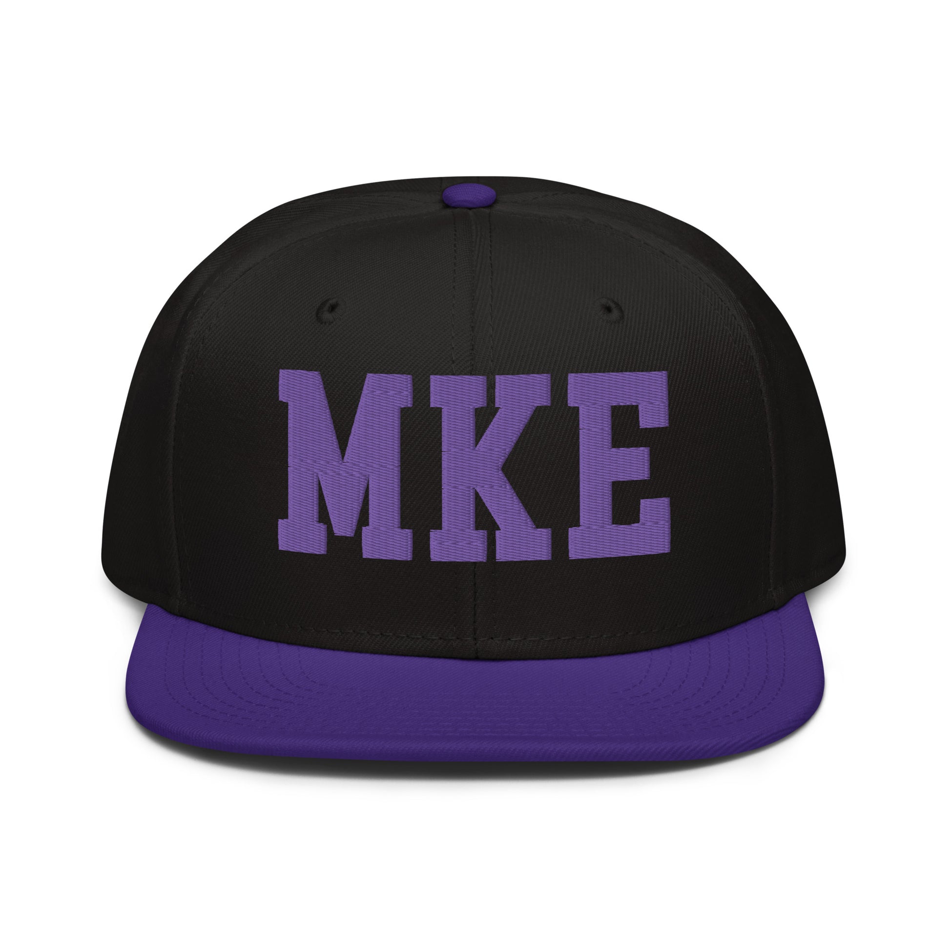 College-Style Wool-Blend Snapback Hat • Purple • MKE Milwaukee • YHM Designs - Image 07