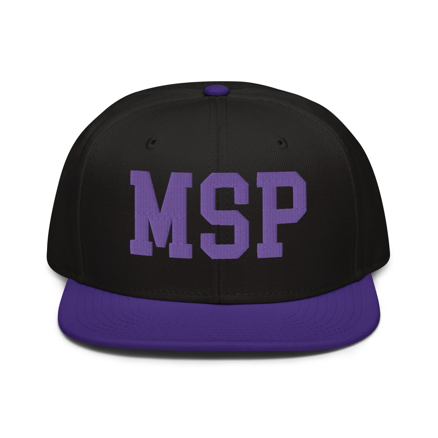 College-Style Wool-Blend Snapback Hat • Purple • MSP Minneapolis • YHM Designs - Image 07