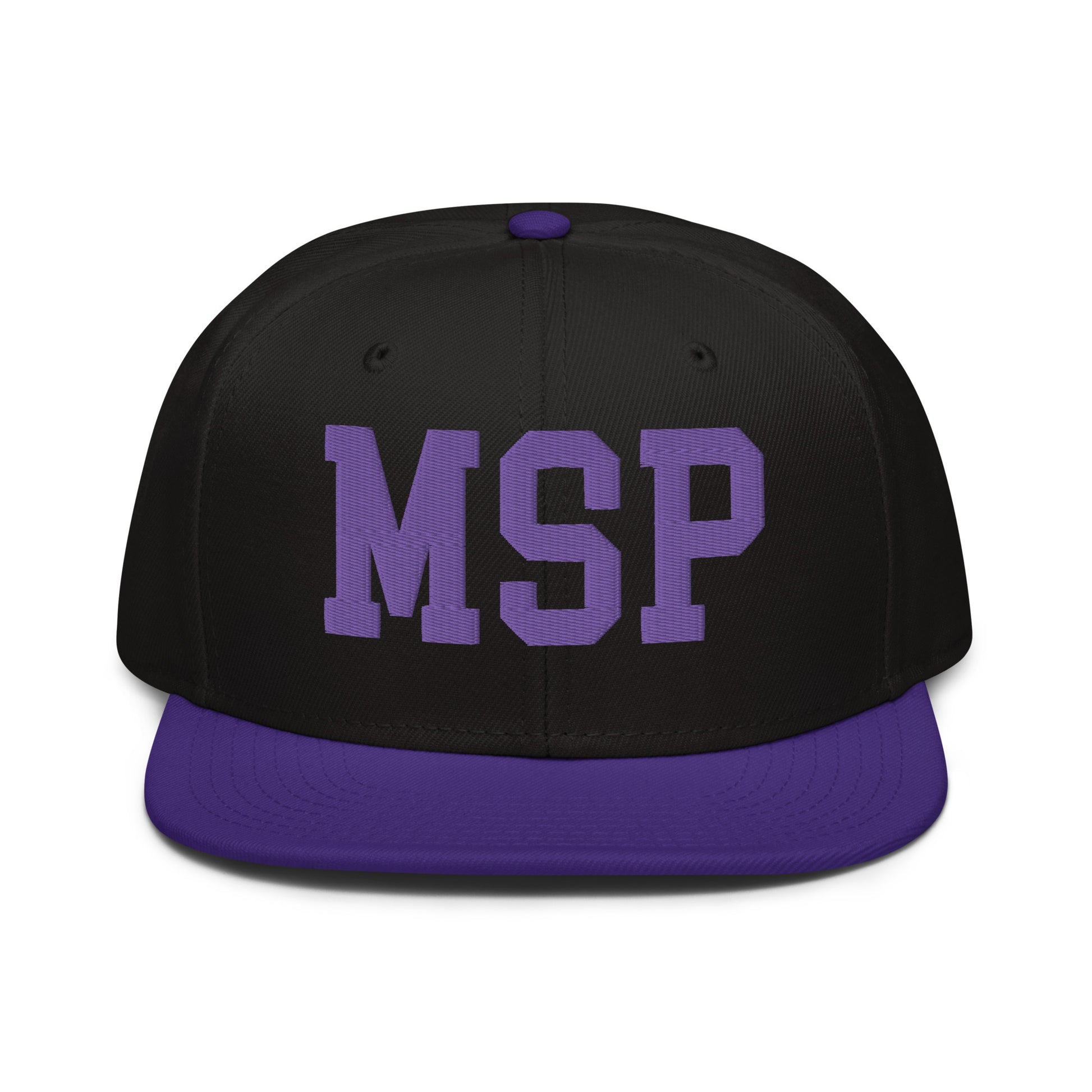 College-Style Wool-Blend Snapback Hat • Purple • MSP Minneapolis • YHM Designs - Image 07
