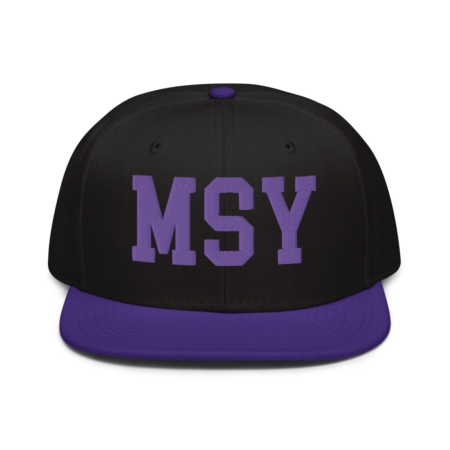 College-Style Wool-Blend Snapback Hat • Purple • MSY New Orleans • YHM Designs - Image 07