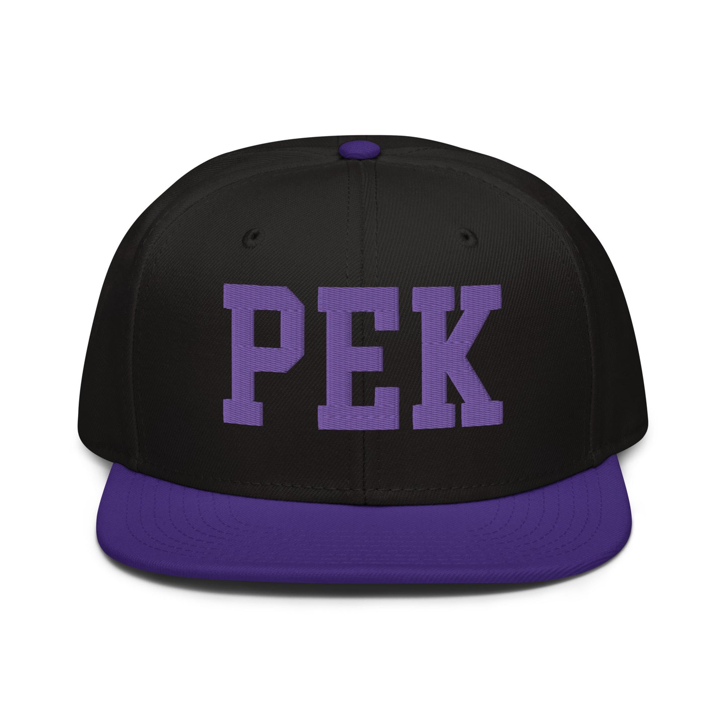 College-Style Wool-Blend Snapback Hat • Purple • PEK Beijing • YHM Designs - Image 07