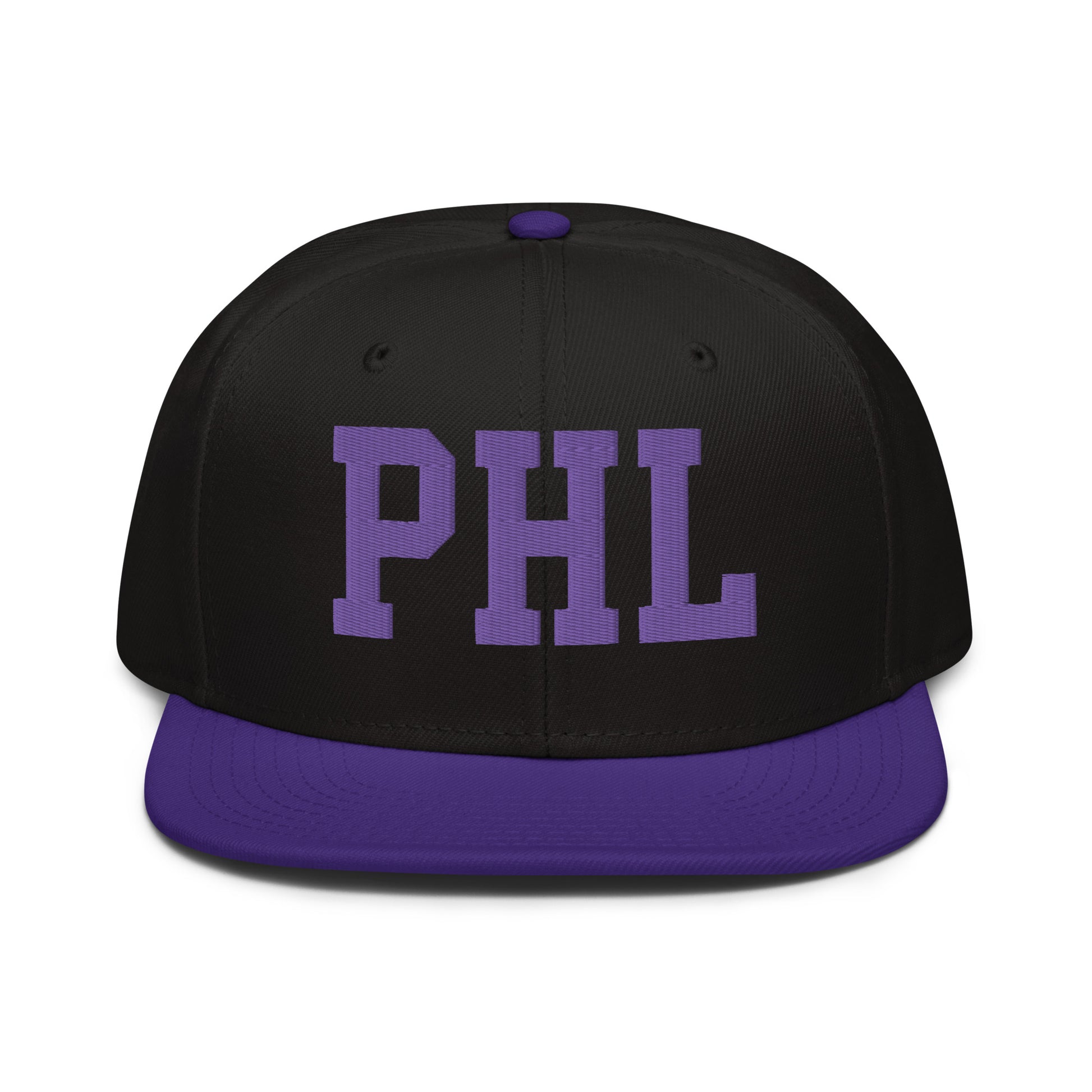 College-Style Wool-Blend Snapback Hat • Purple • PHL Philadelphia • YHM Designs - Image 07