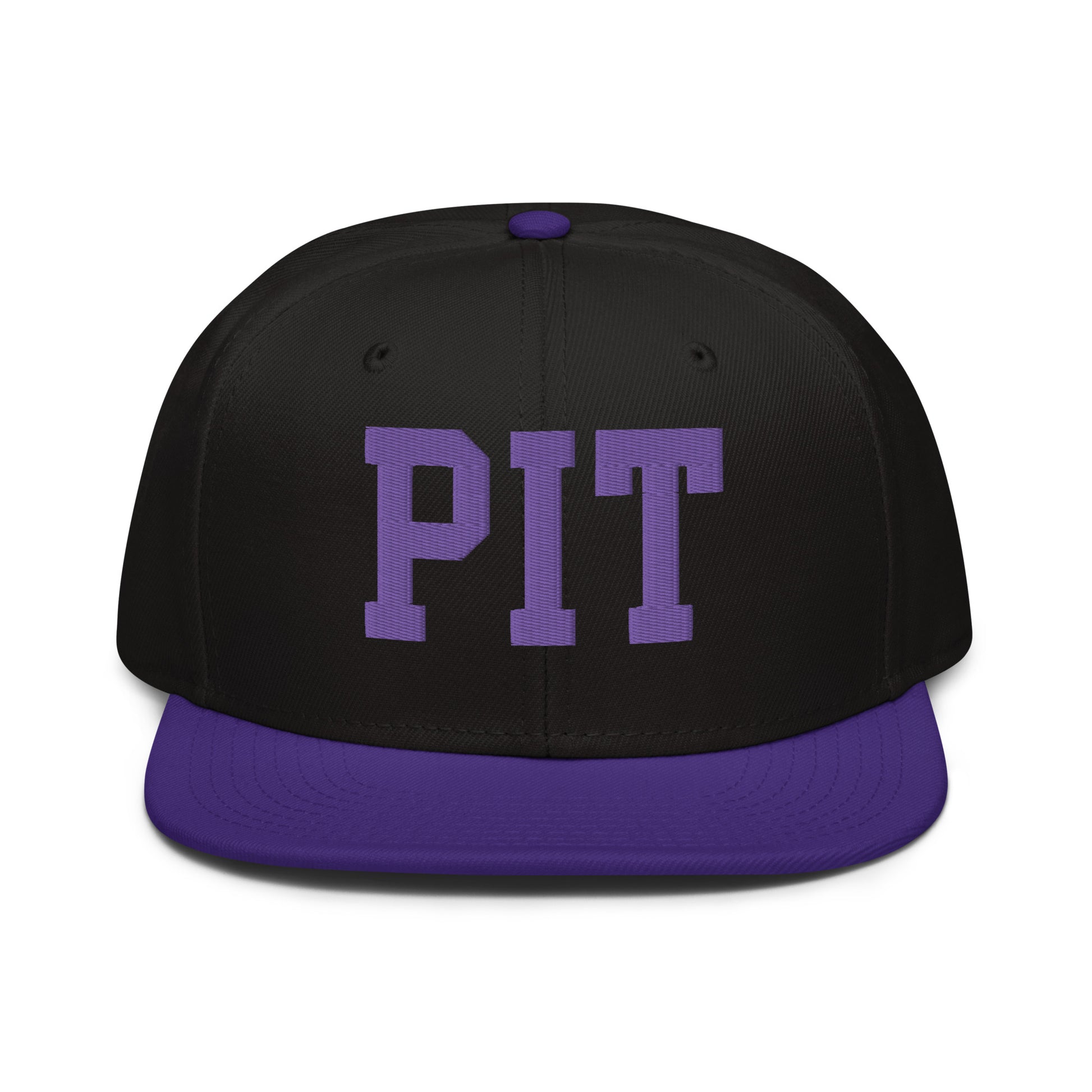 College-Style Wool-Blend Snapback Hat • Purple • PIT Pittsburgh • YHM Designs - Image 07