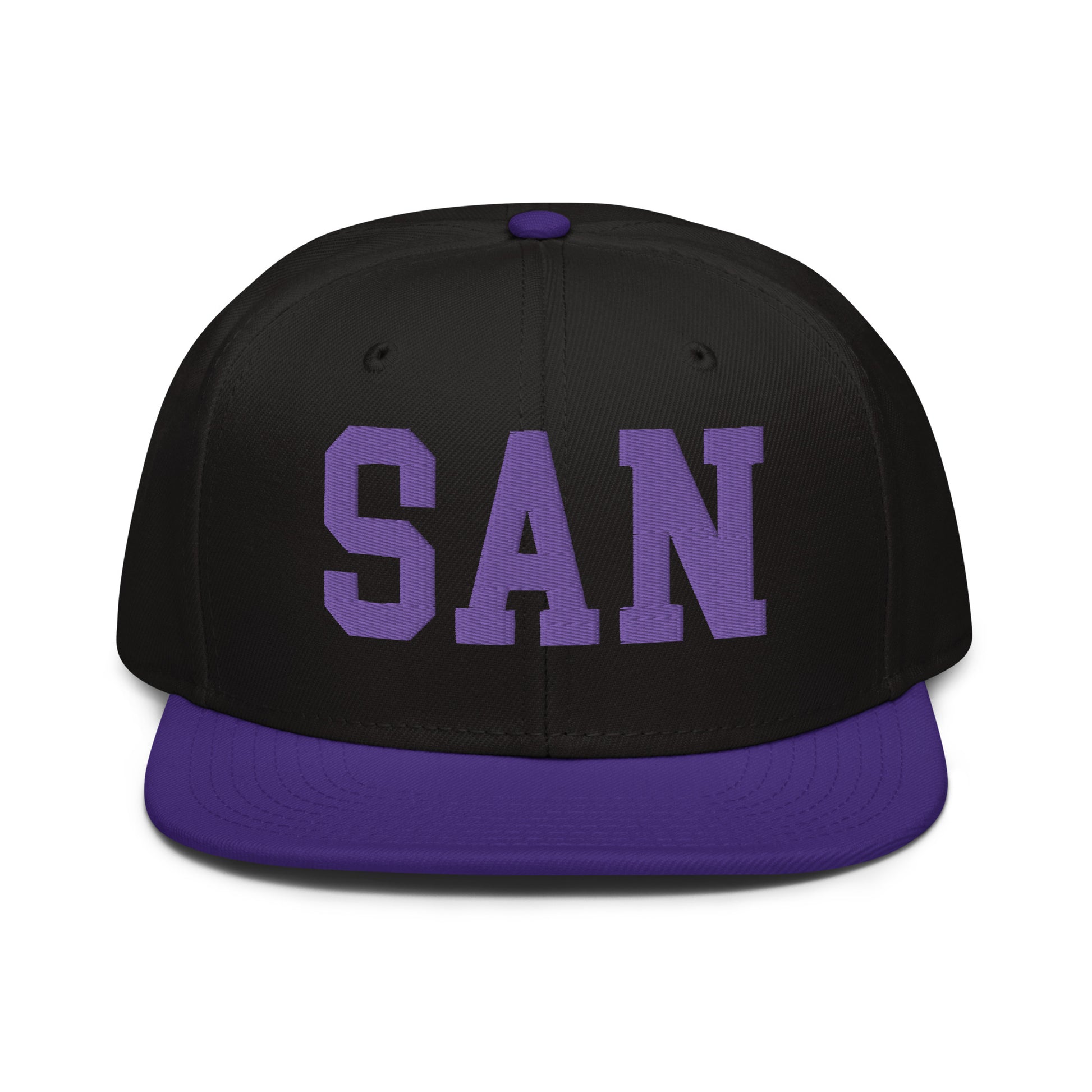 College-Style Wool-Blend Snapback Hat • Purple • SAN San Diego • YHM Designs - Image 07