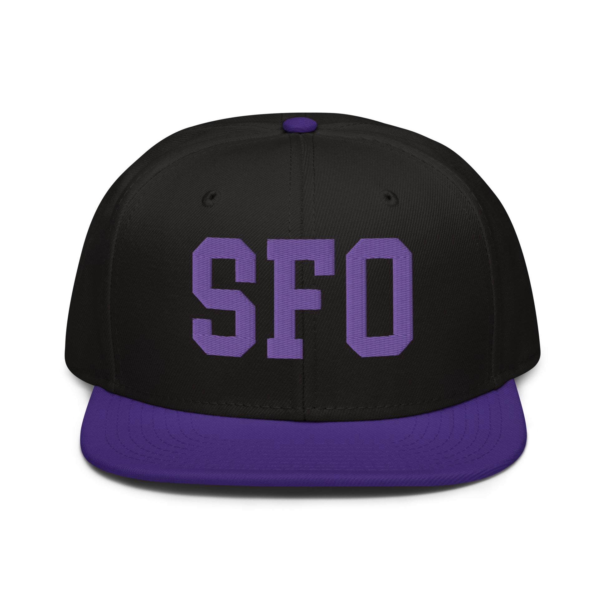 College-Style Wool-Blend Snapback Hat • Purple • SFO San Francisco • YHM Designs - Image 07