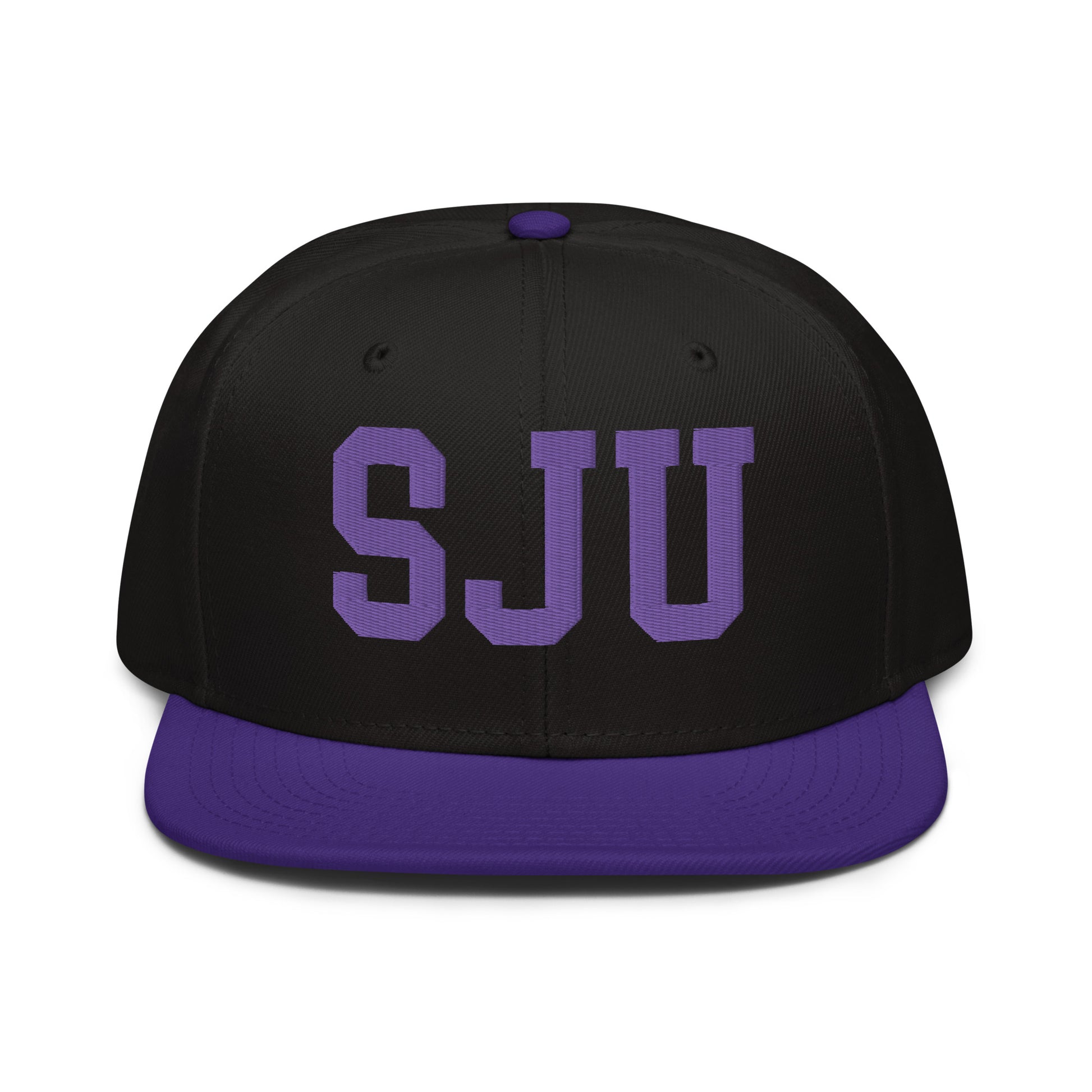 College-Style Wool-Blend Snapback Hat • Purple • SJU San Juan • YHM Designs - Image 07
