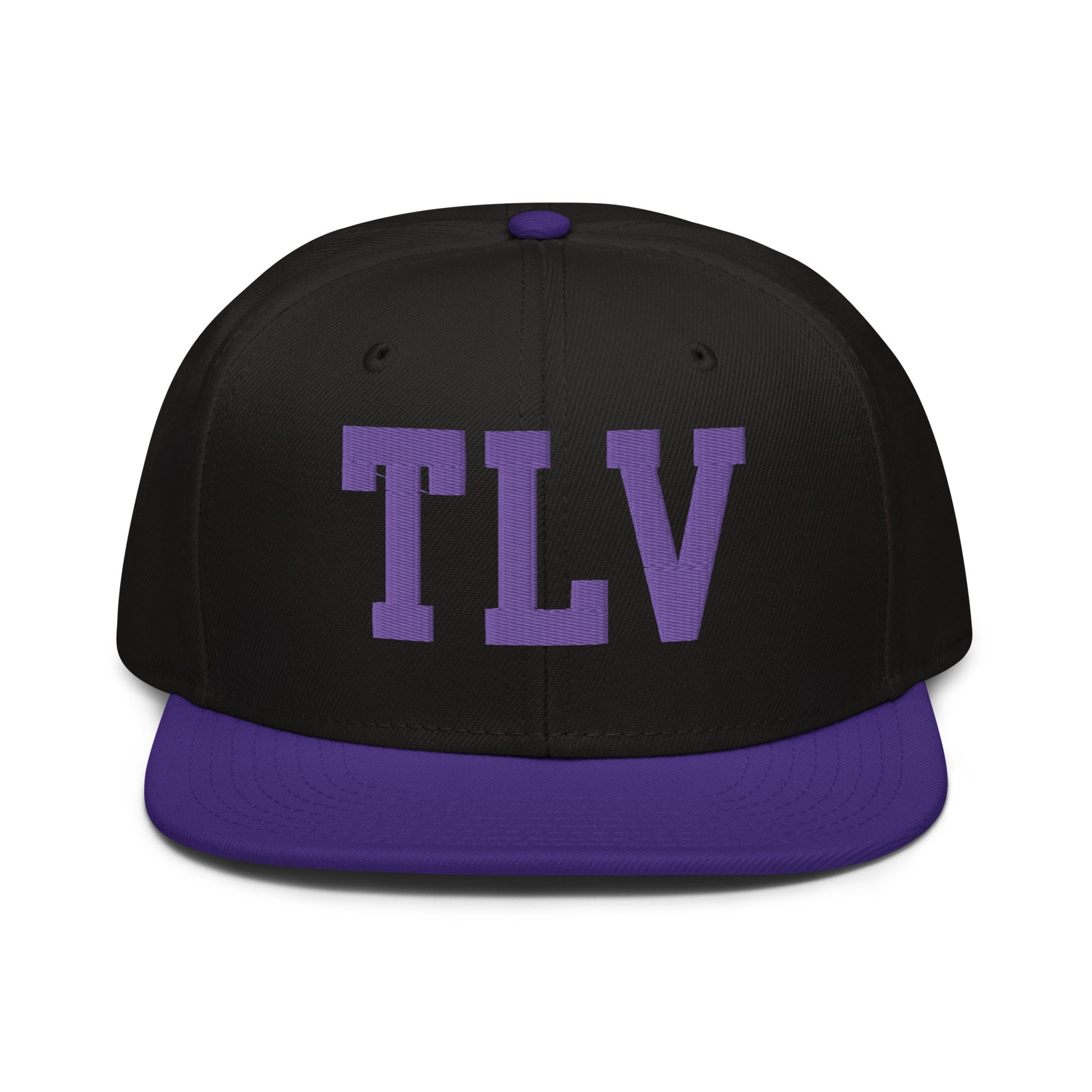 College-Style Wool-Blend Snapback Hat • Purple • TLV Tel Aviv • YHM Designs - Image 07