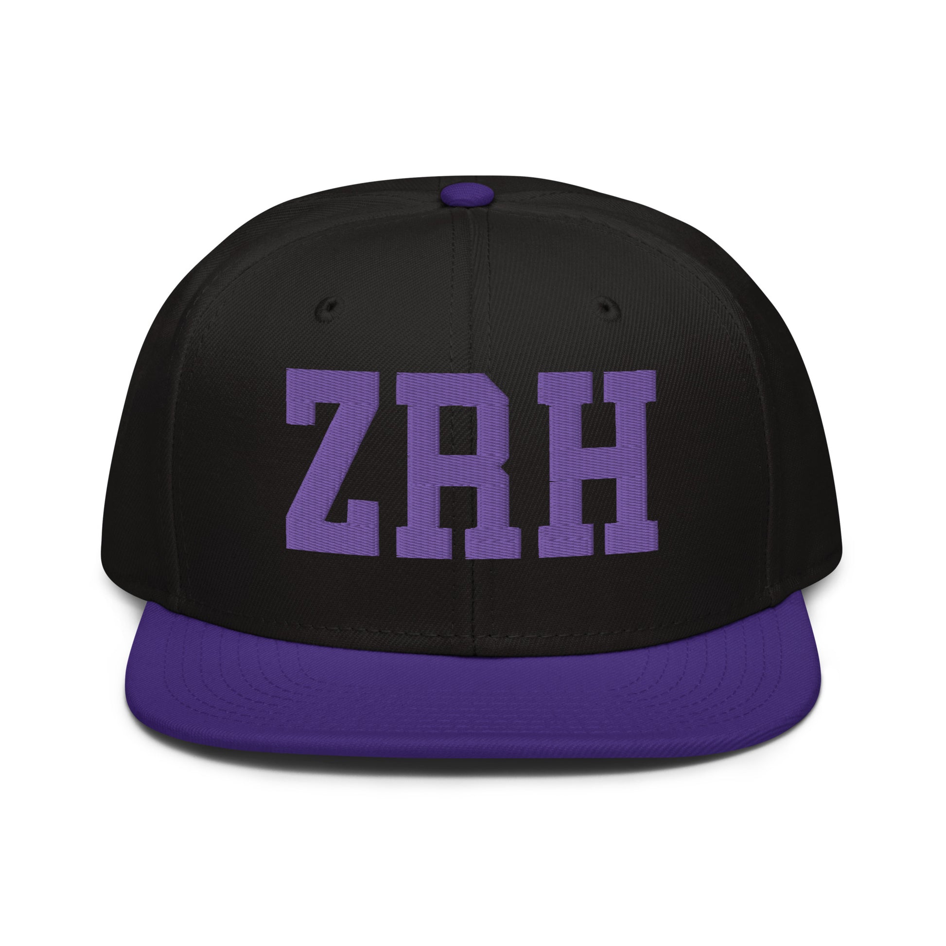 College-Style Wool-Blend Snapback Hat • Purple • ZRH Zurich • YHM Designs - Image 07