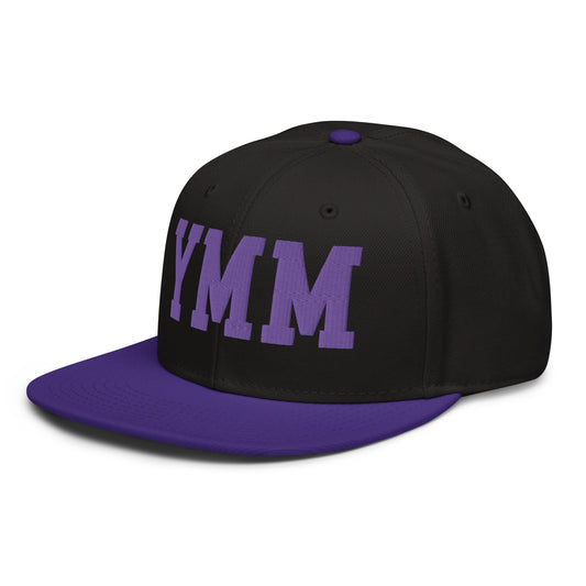 College-Style Wool-Blend Snapback Hat • Purple • YMM Fort McMurray • YHM Designs - Image 01