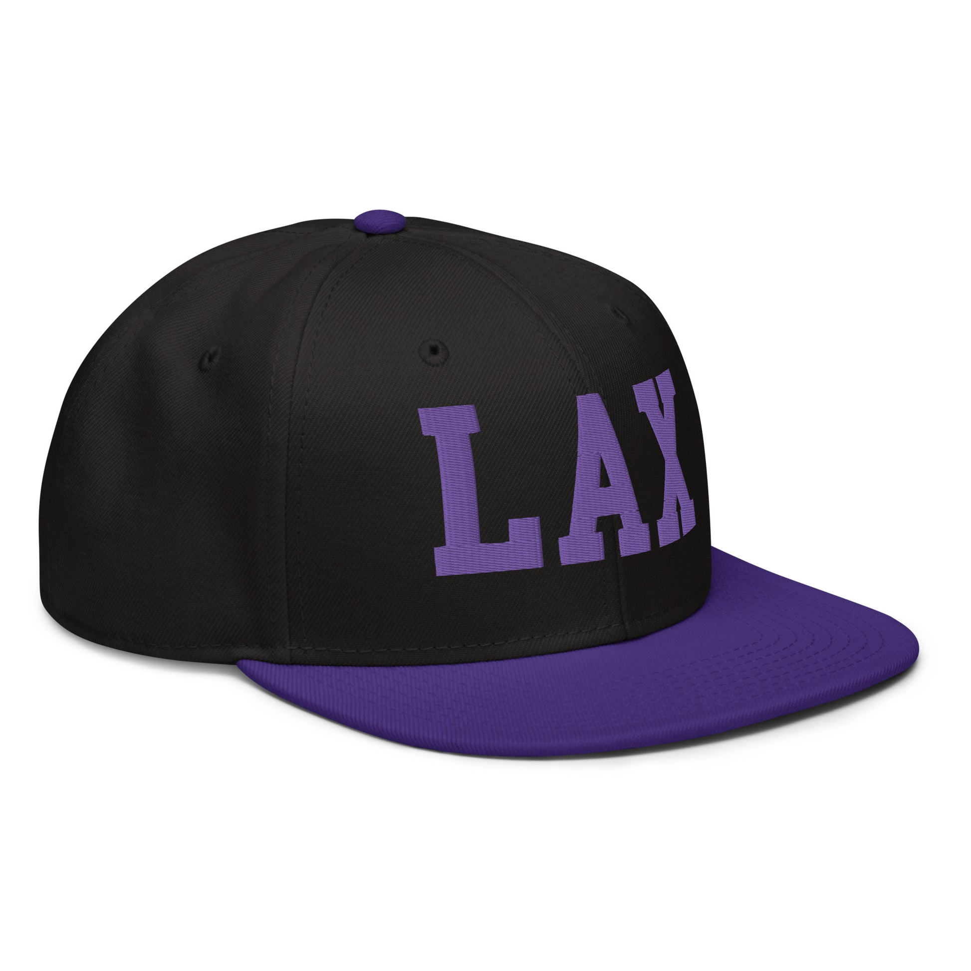 College-Style Wool-Blend Snapback Hat • Purple • LAX Los Angeles • YHM Designs - Image 10