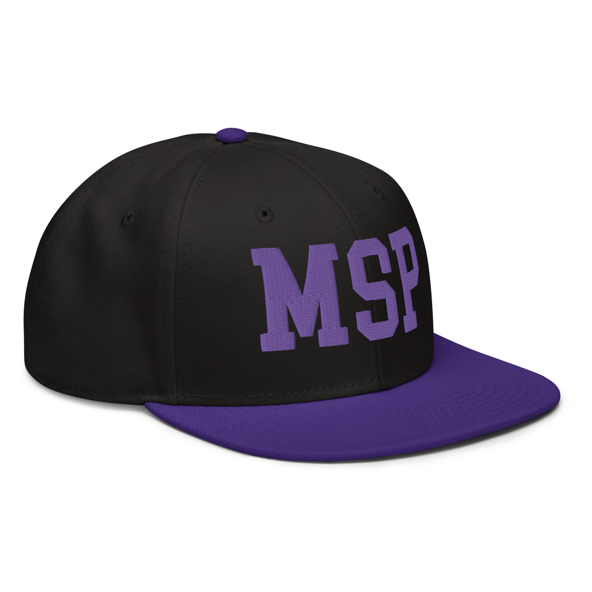 College-Style Wool-Blend Snapback Hat • Purple • MSP Minneapolis • YHM Designs - Image 10
