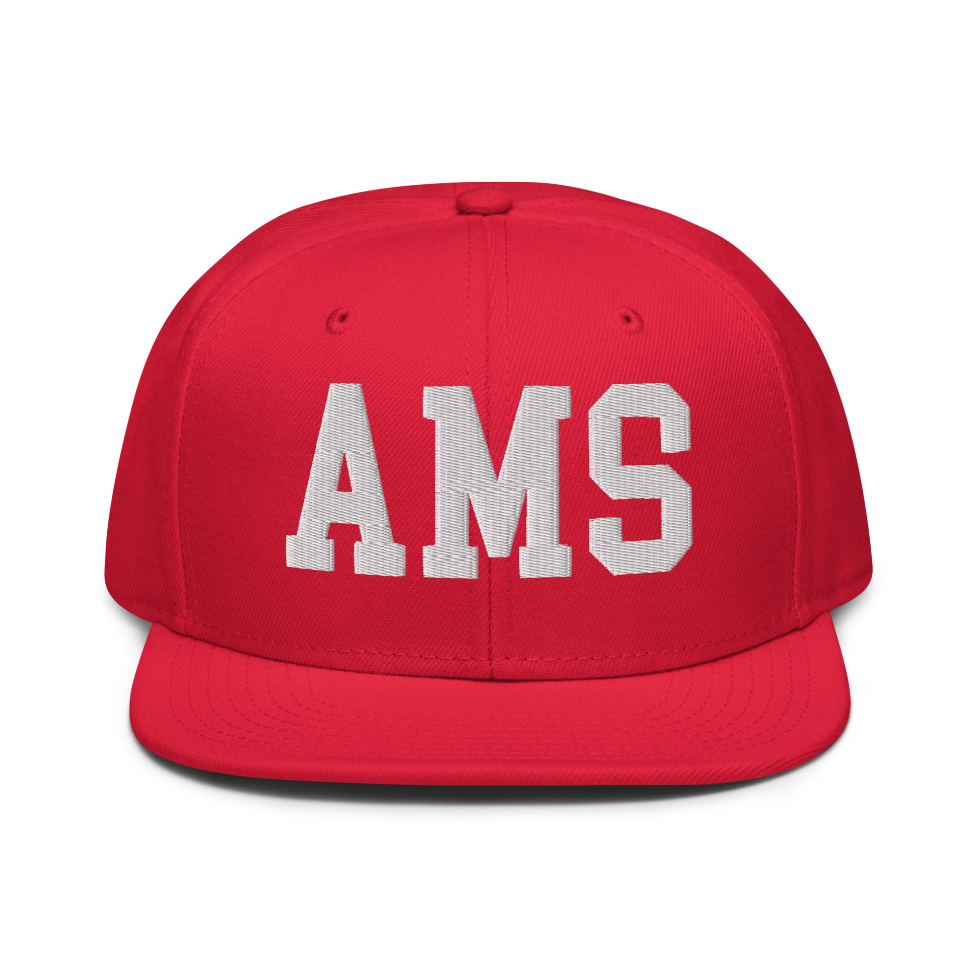 College-Style Wool-Blend Snapback Hat • White • AMS Amsterdam • YHM Designs - Image 14