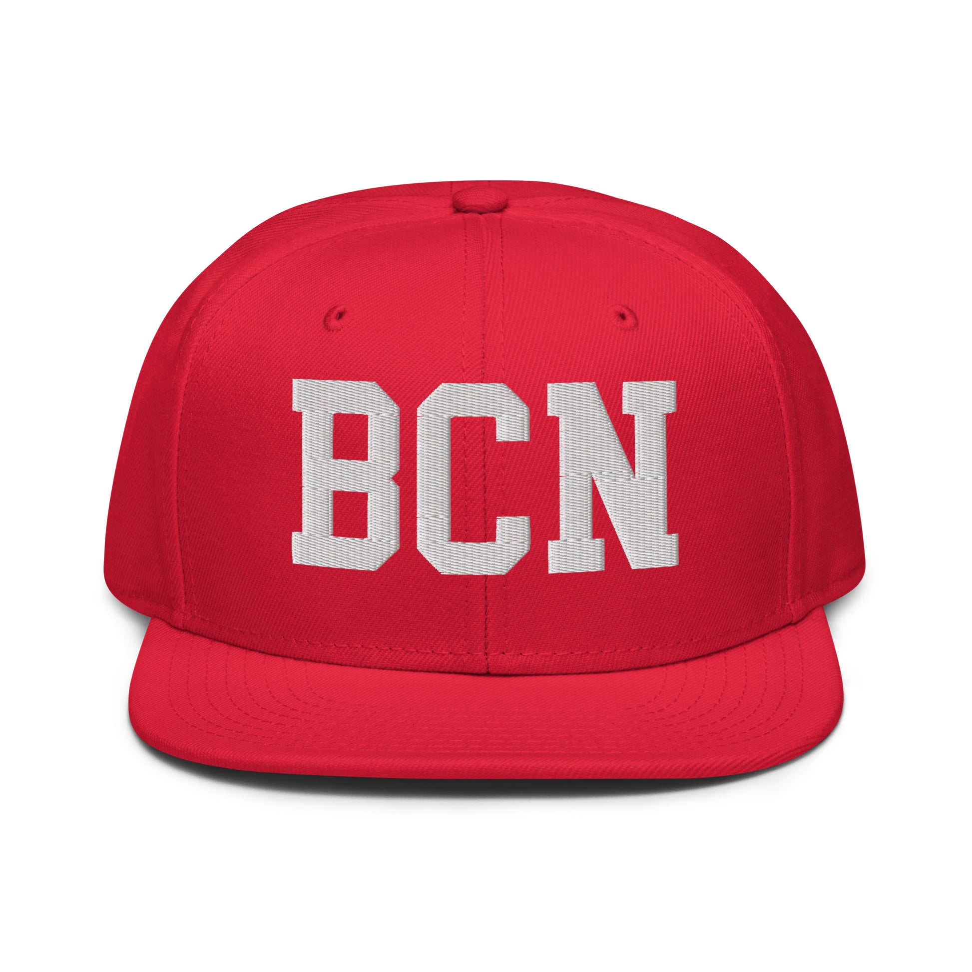 College-Style Wool-Blend Snapback Hat • White • BCN Barcelona • YHM Designs - Image 14