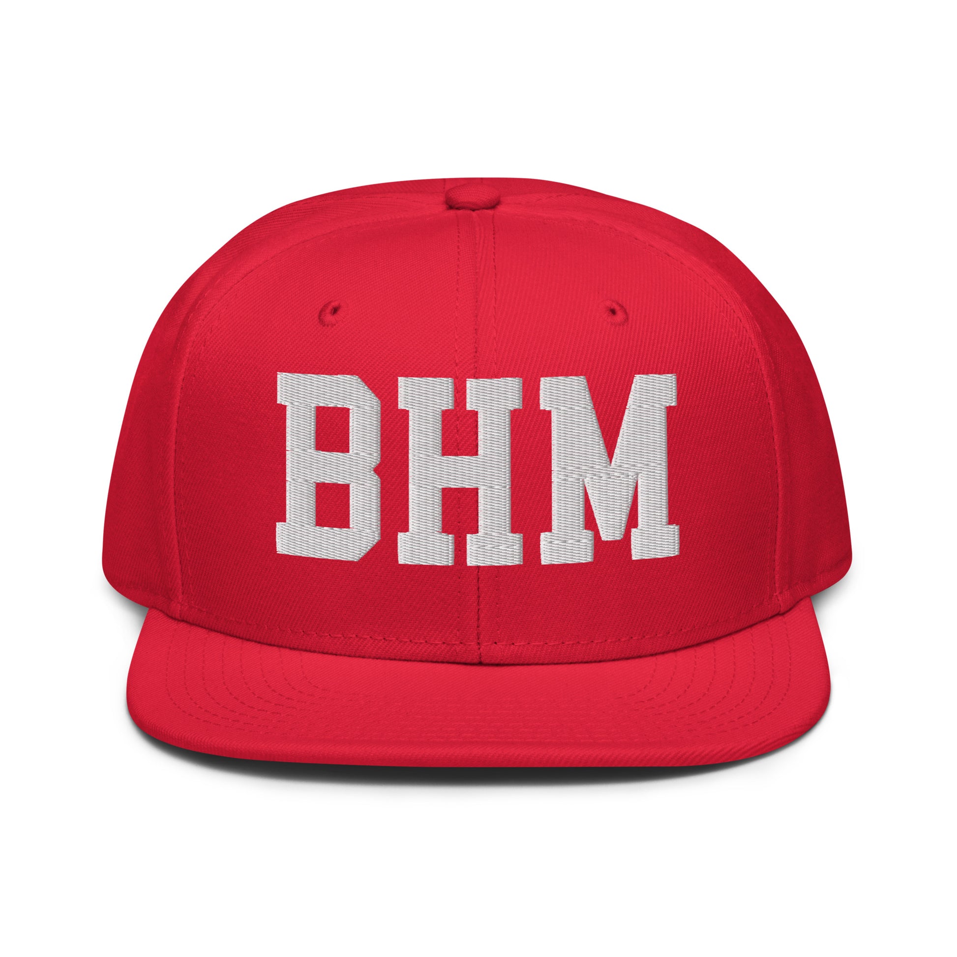 College-Style Wool-Blend Snapback Hat • White • BHM Birmingham • YHM Designs - Image 14