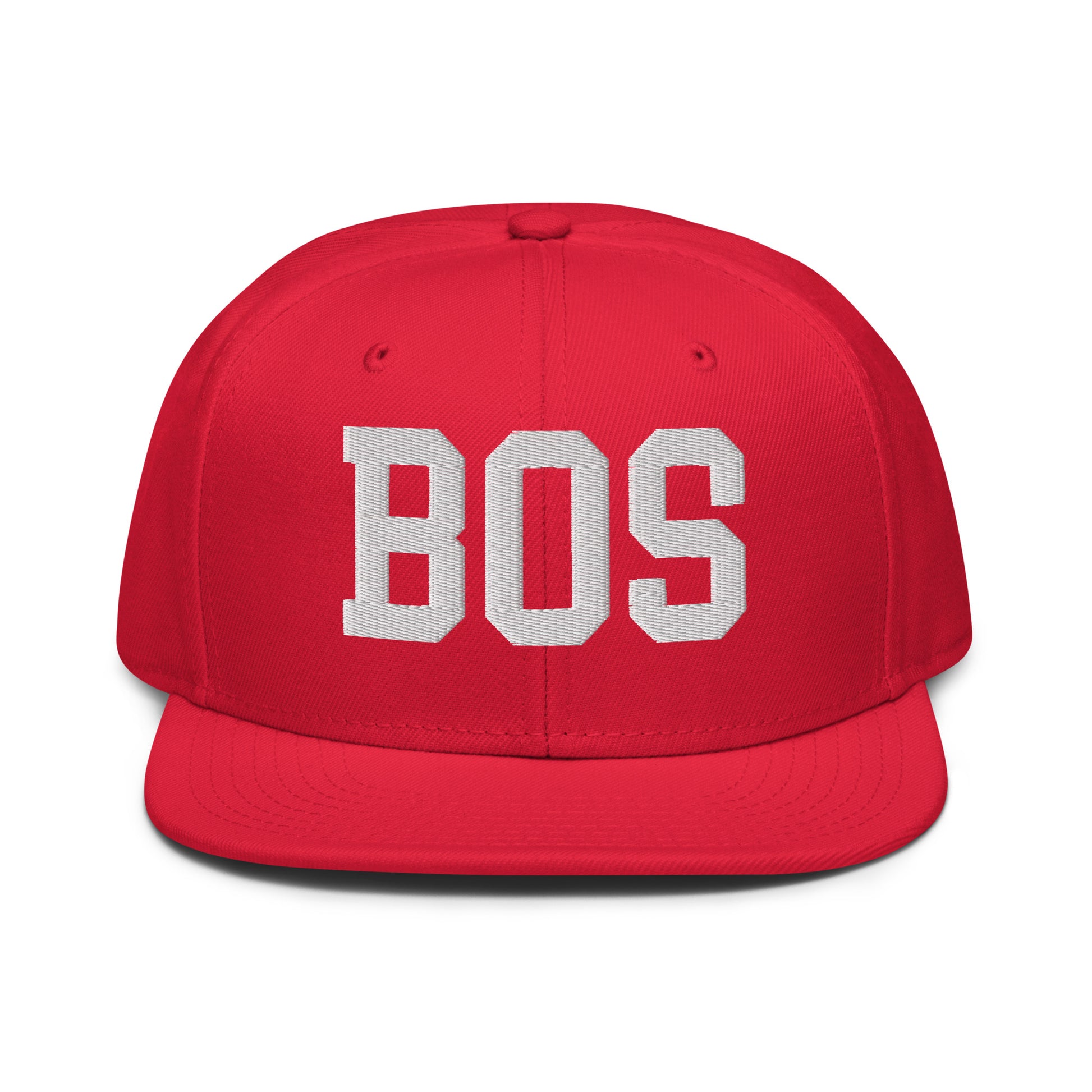 College-Style Wool-Blend Snapback Hat • White • BOS Boston • YHM Designs - Image 14