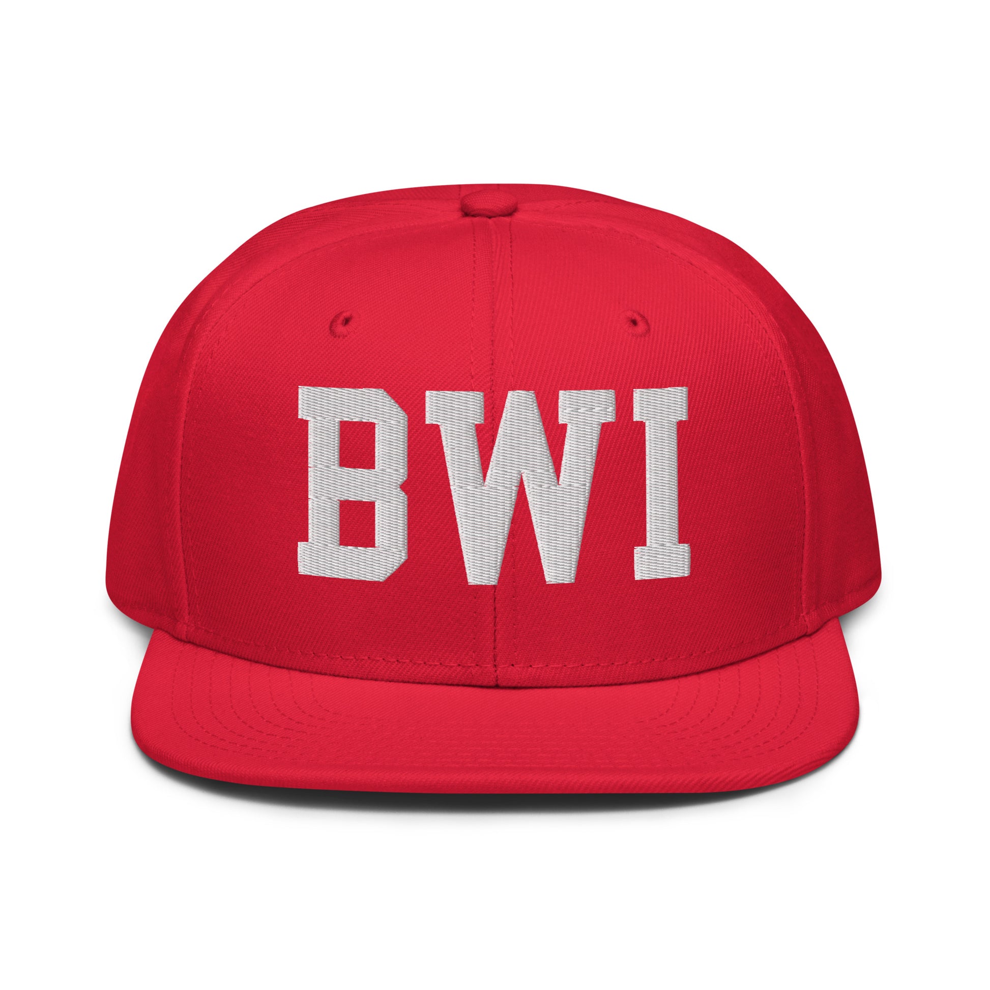 College-Style Wool-Blend Snapback Hat • White • BWI Baltimore • YHM Designs - Image 14