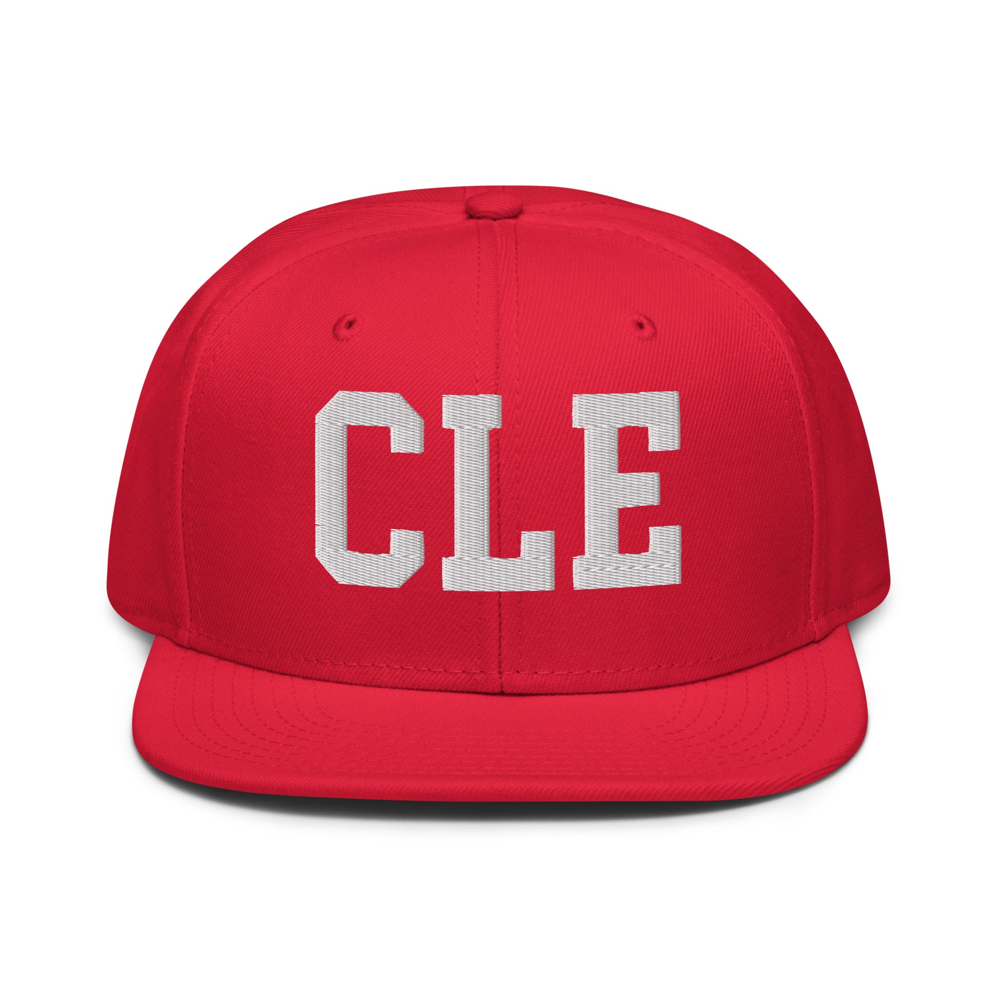 College-Style Wool-Blend Snapback Hat • White • CLE Cleveland • YHM Designs - Image 14
