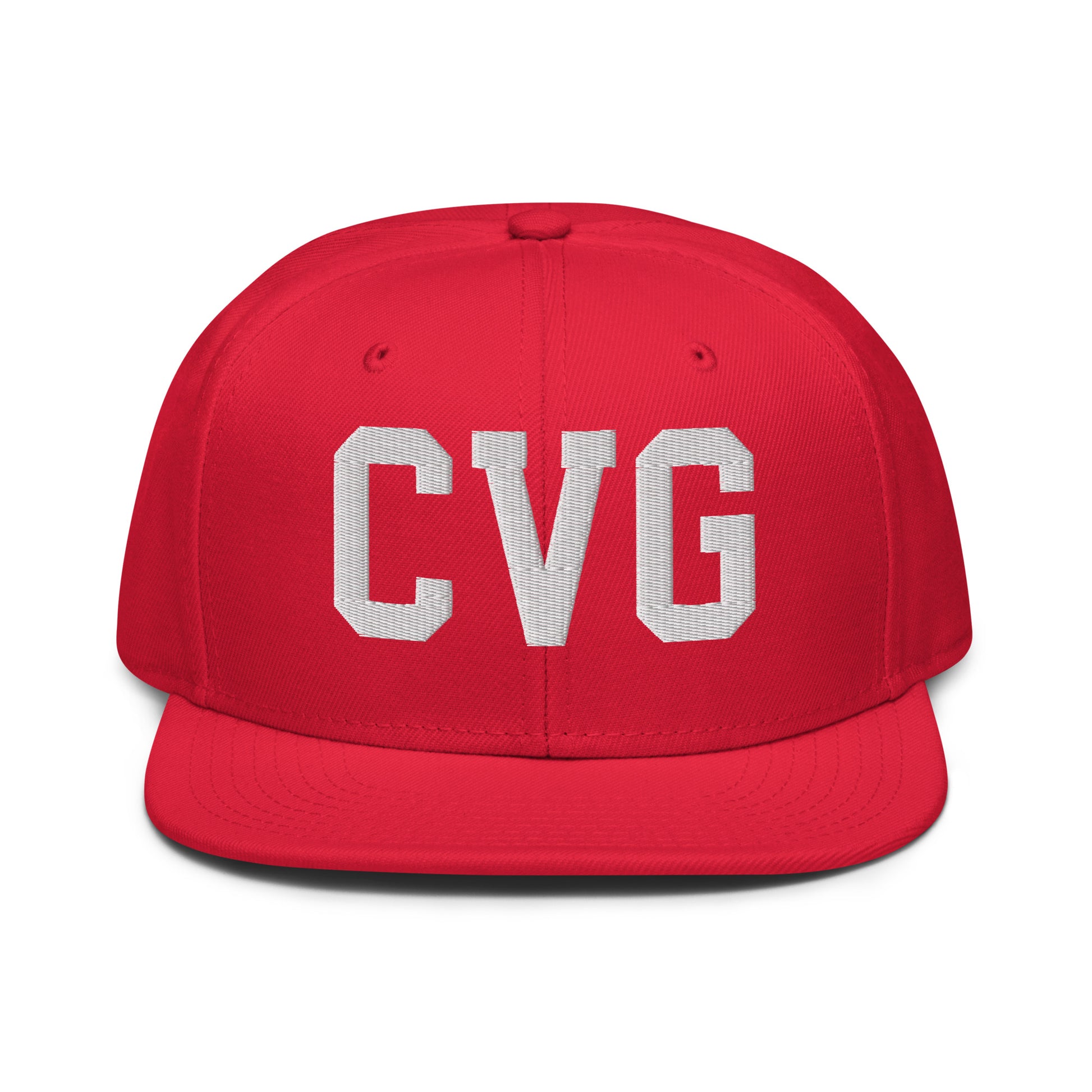 College-Style Wool-Blend Snapback Hat • White • CVG Cincinnati • YHM Designs - Image 14