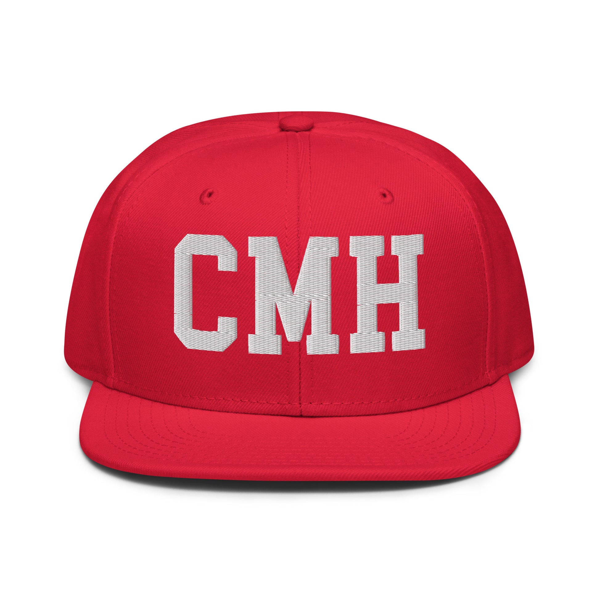 College-Style Wool-Blend Snapback Hat • White • CMH Columbus • YHM Designs - Image 14