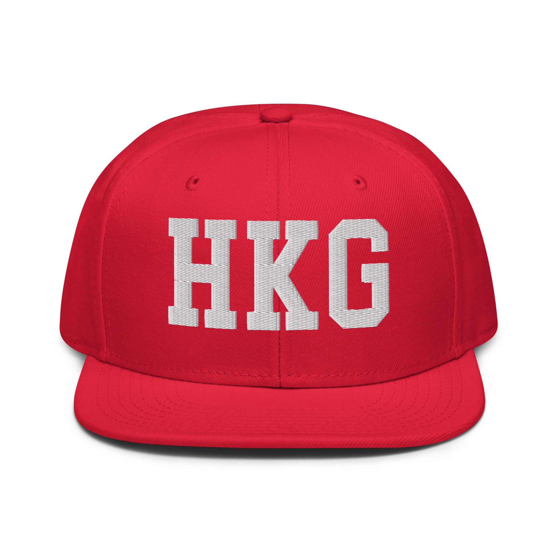 College-Style Wool-Blend Snapback Hat • White • HKG Hong Kong • YHM Designs - Image 14